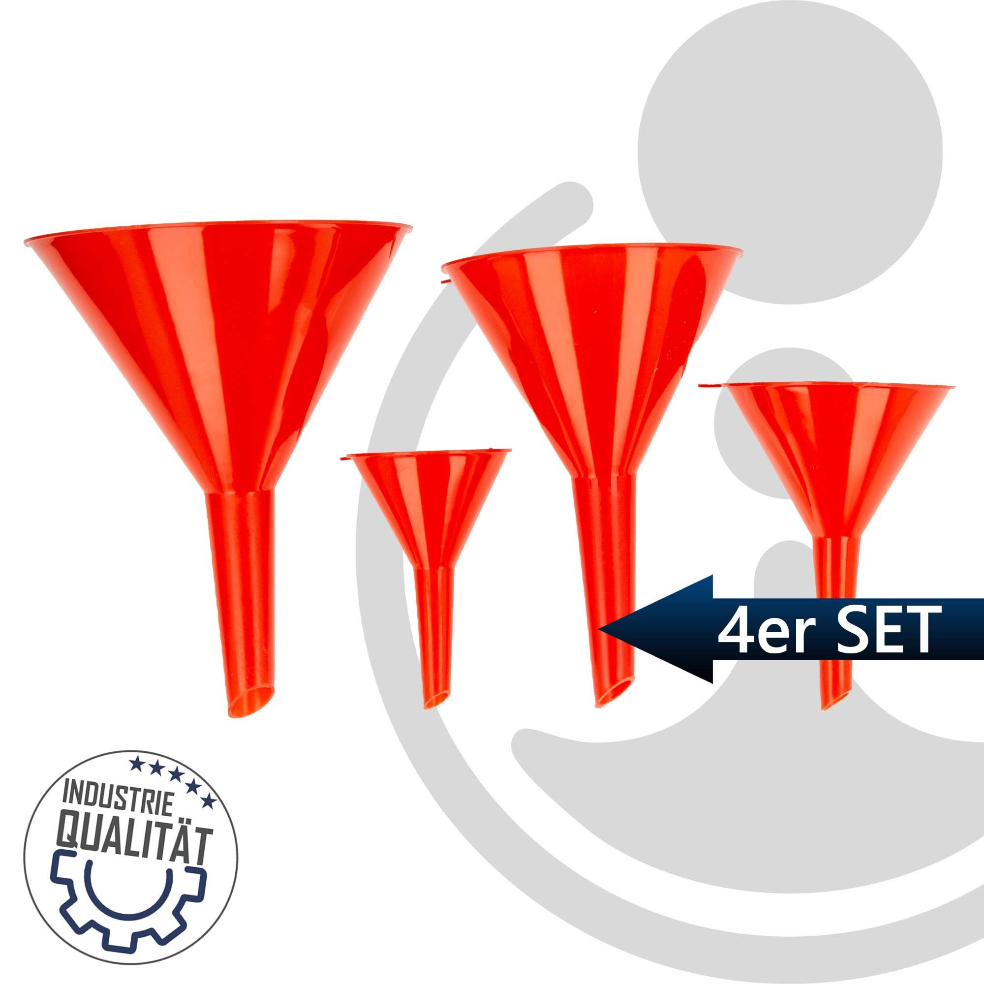 EUROTOOLS Trichter Trichter-Satz 4-teilig, Ø 50 mm / 75 mm / 90 mm / 115 mm