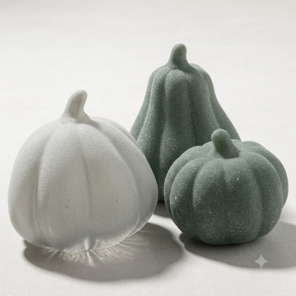 Home-trends24.de Dekofigur Kürbis Grün Figur Herbst Deko Terracotta Halloween 3er Set (3 St)