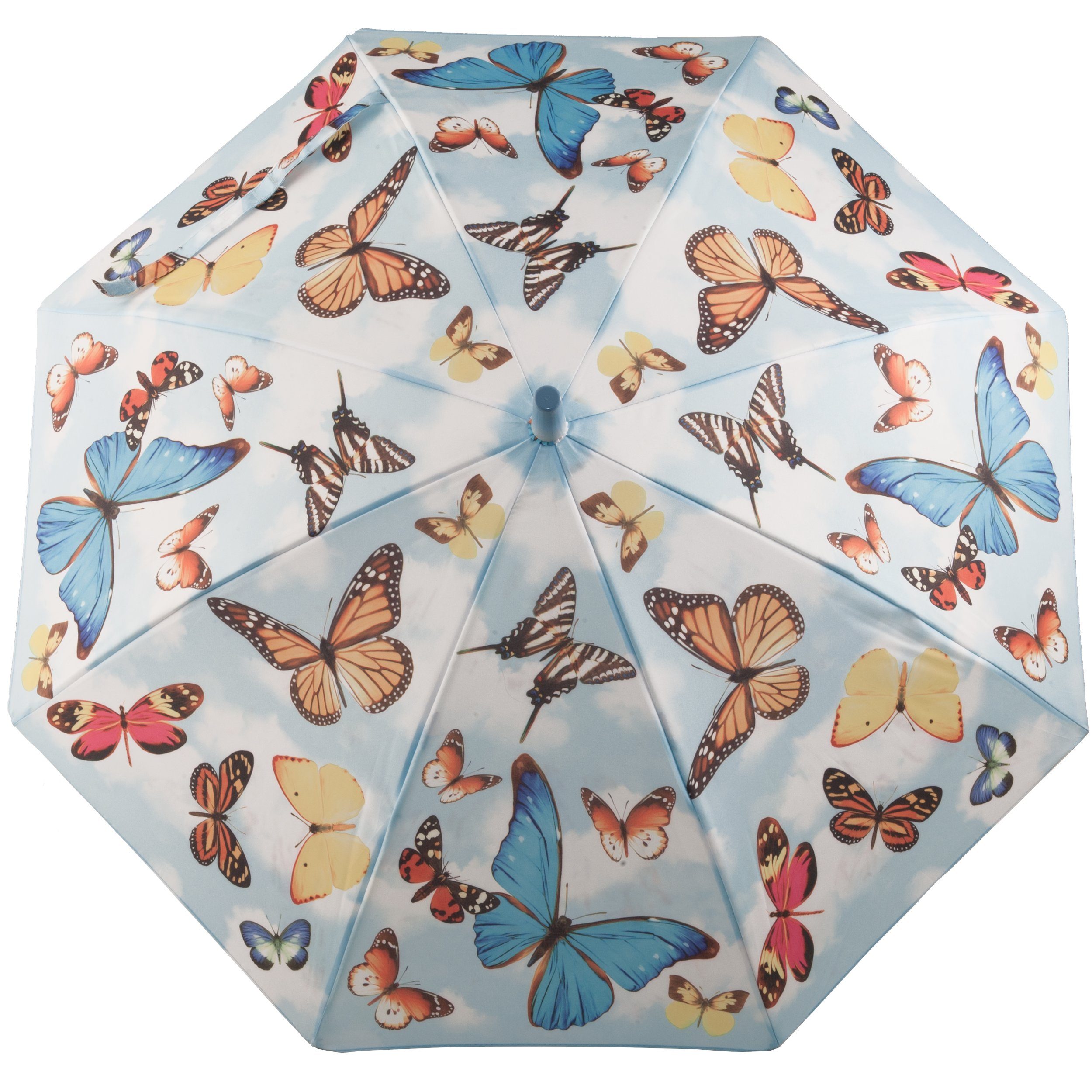 ROSEMARIE SCHULZ Heidelberg Stockregenschirm Kinderschirm für Mädchen Regenschirm Motiv Schmetterlinge, Leichter Kinderschirm