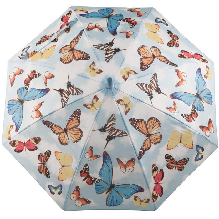 ROSEMARIE SCHULZ Heidelberg Stockregenschirm Kinderschirm für Mädchen Regenschirm Motiv Schmetterlinge Leichter Kinderschirm