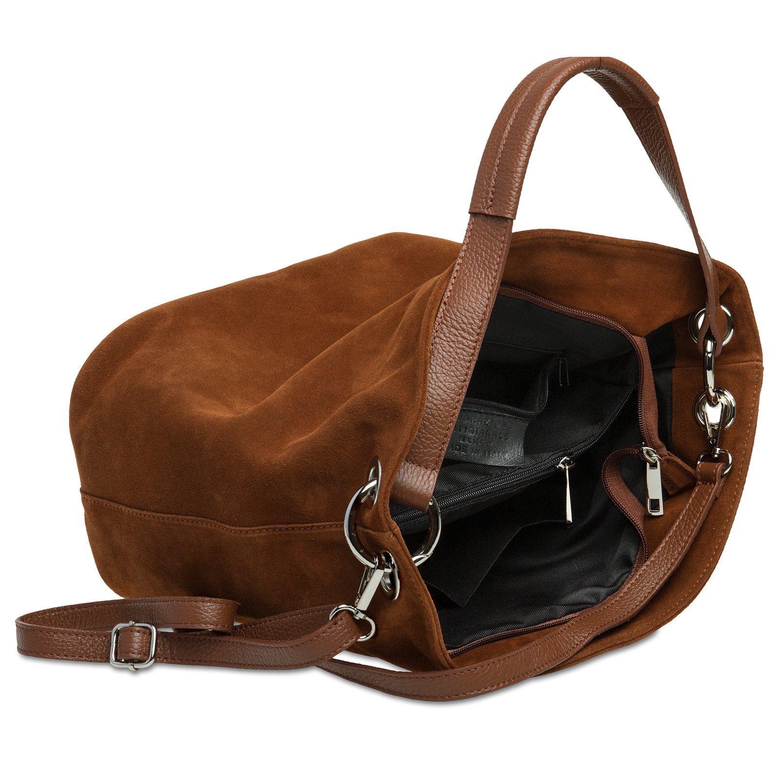 Caspar Schultertasche Damen Veloursleder Handtasche Klassisch - PREMIUM LIN günstig online kaufen