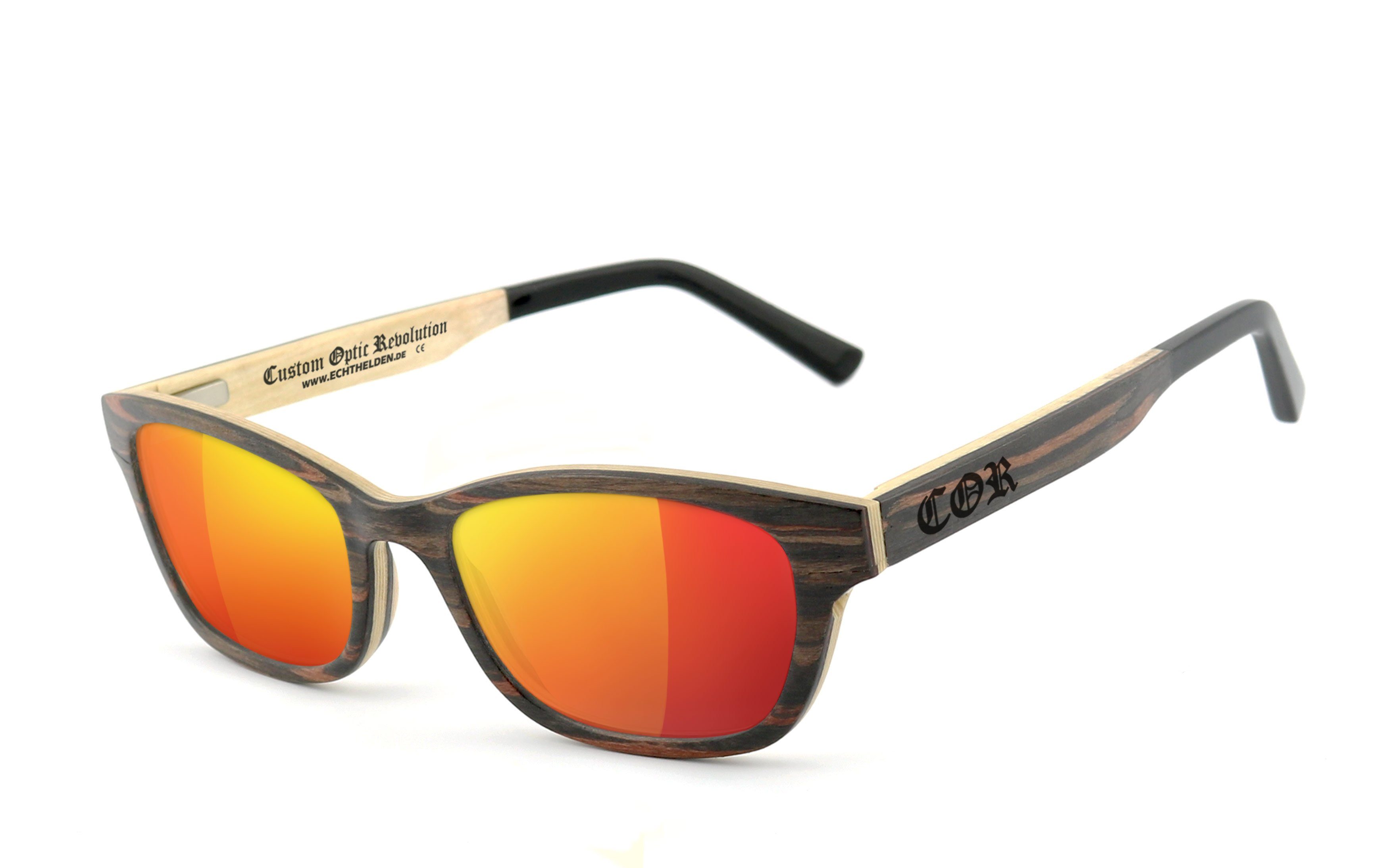 mit Holz aus 011 HLT® Qualitätsgläsern Sonnenbrille COR
