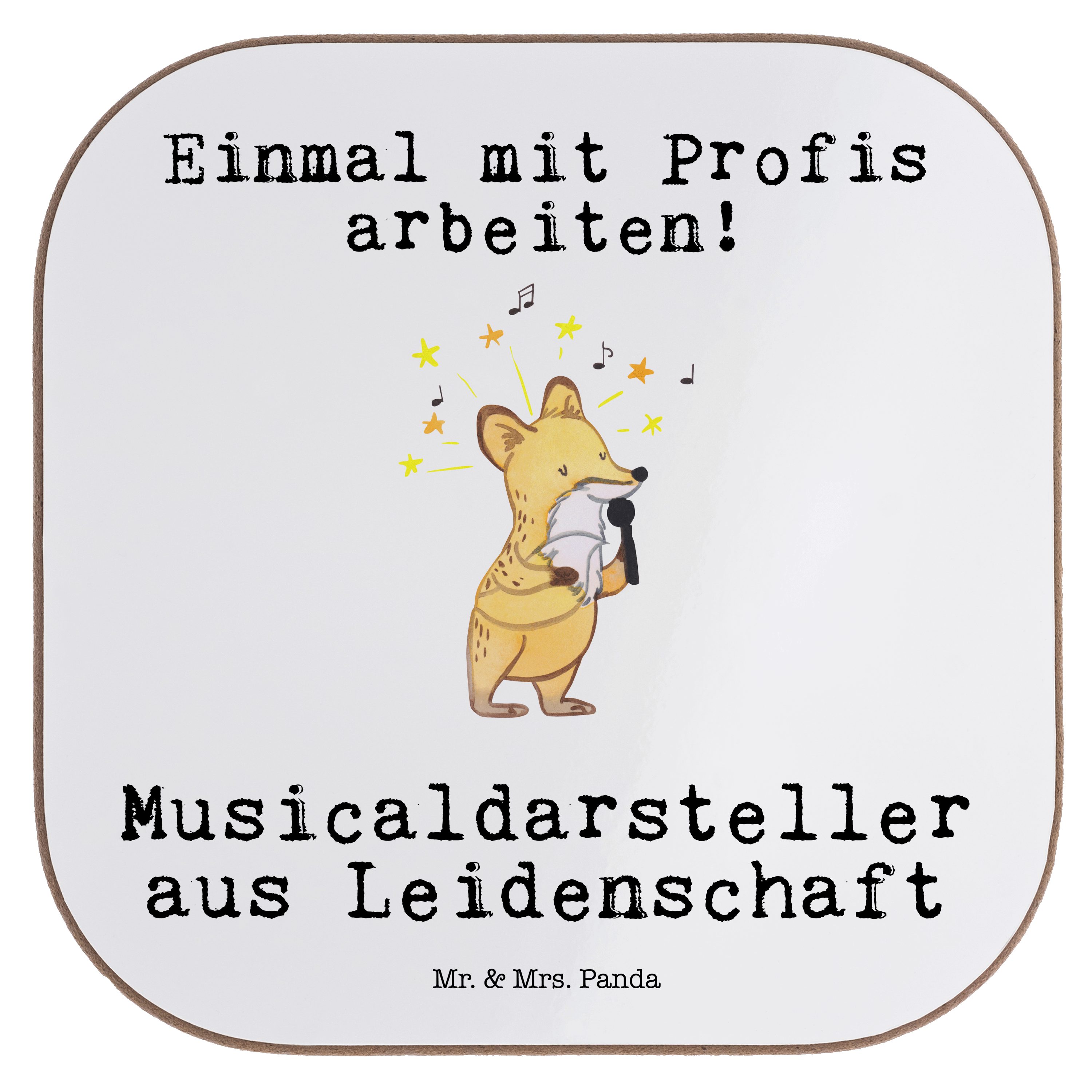 Mr. & Geschenk, Weiß Musicaldarsteller - aus 1-tlg. Getränkeuntersetzer Getränkeunterse, Leidenschaft Panda - Mrs