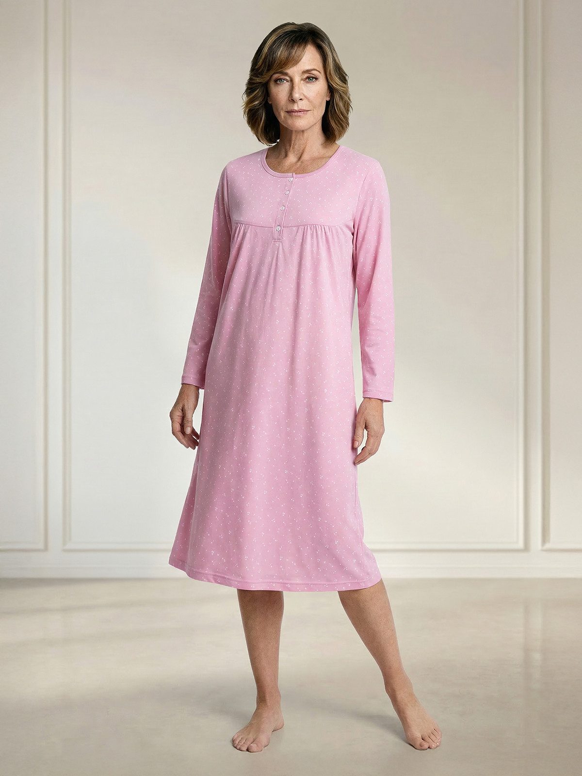 zeitlos Nachthemd Nachthemd Langarm - Krista Gänseblümchen