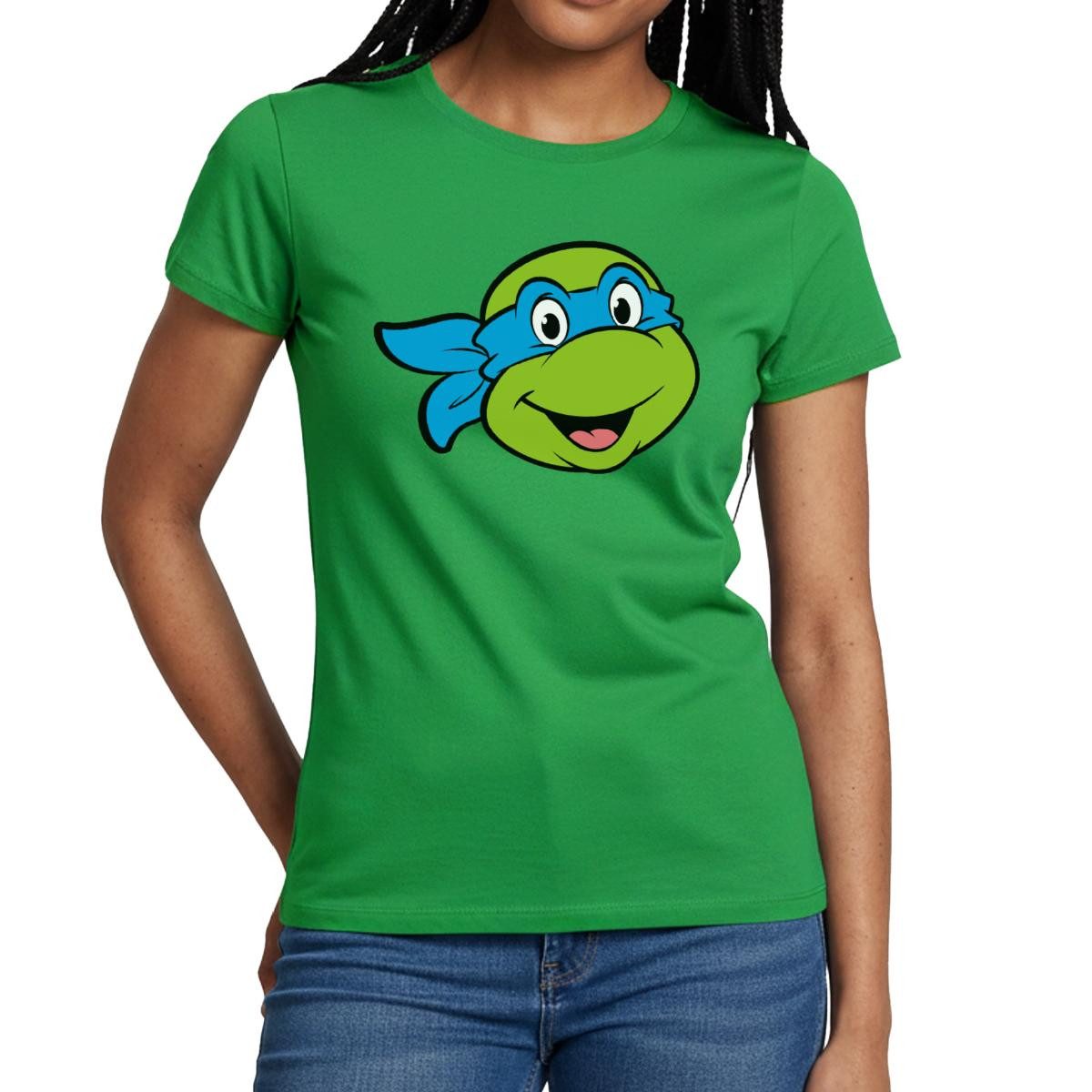 T-Shirt Teenage Mutant Ninja Turtles Leonardo Kostüm Karneval Frauen T-Shirt