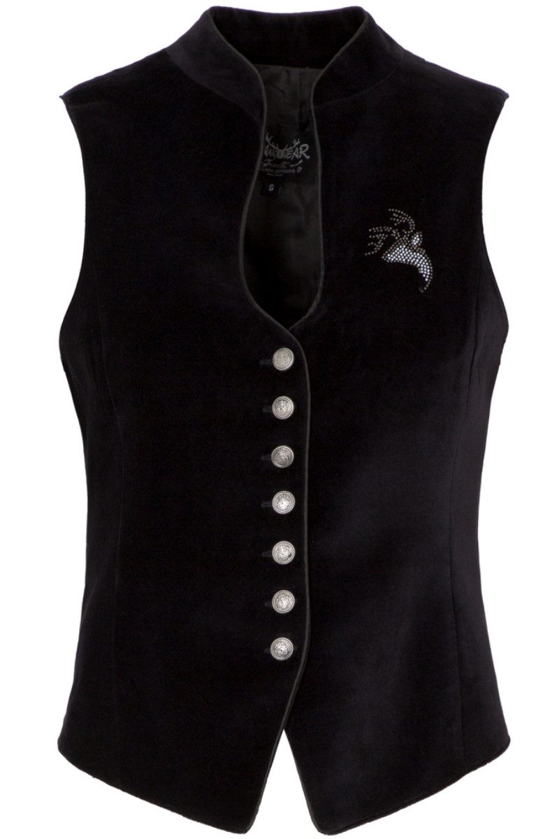 Hangowear Trachtenbluse Trachtenmieder - QALINA SAMT - schwarz günstig online kaufen