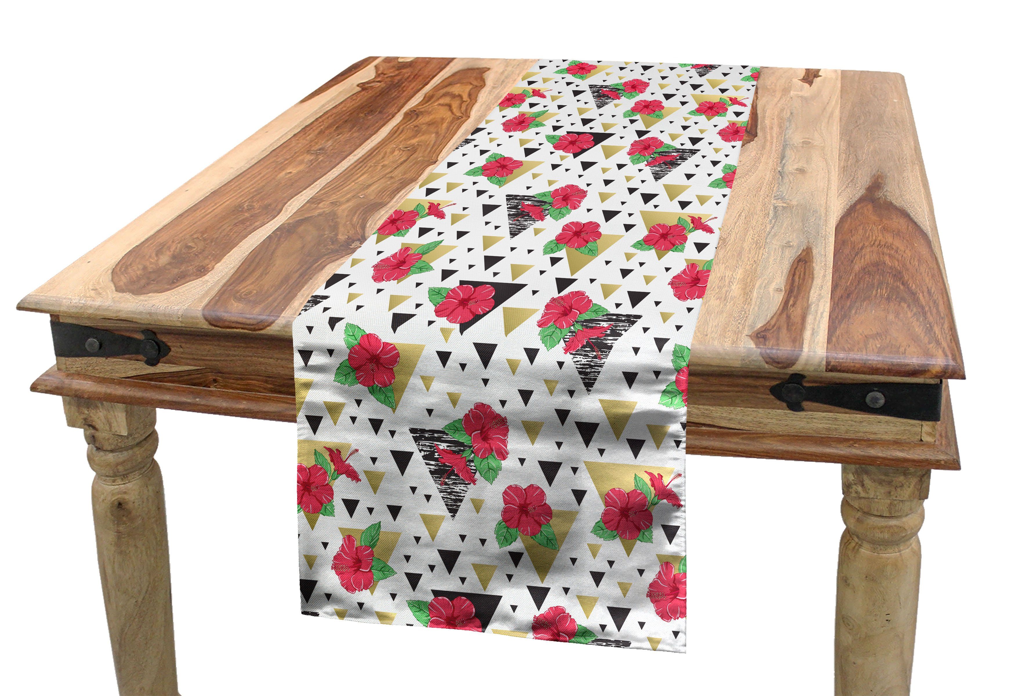 und Esszimmer Tischläufer, Blumen Aloha Küche Tischläufer Moderne Triangel Dekorativer Abakuhaus Rechteckiger
