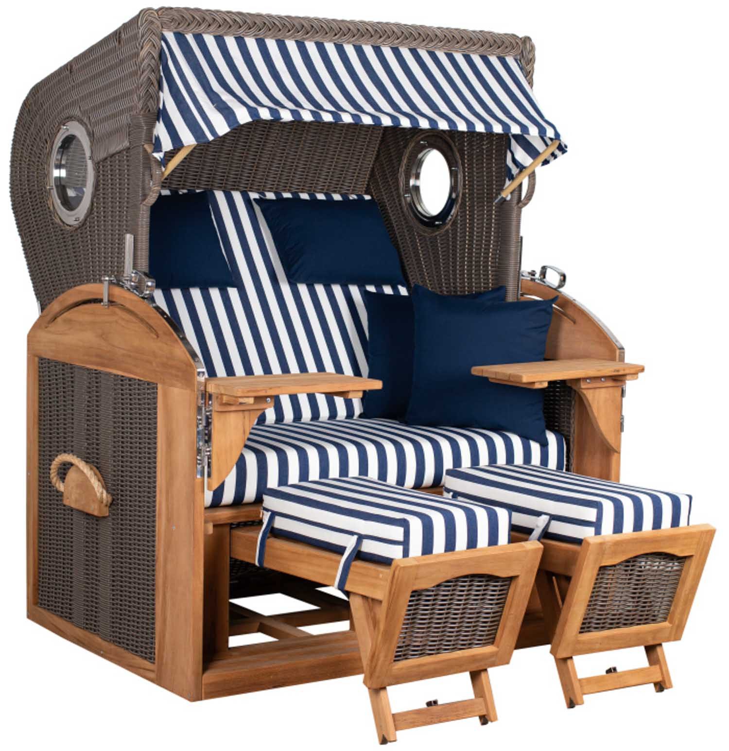Strandkorb Schillig XL Bullauge Teak PE Grey Dessin 518