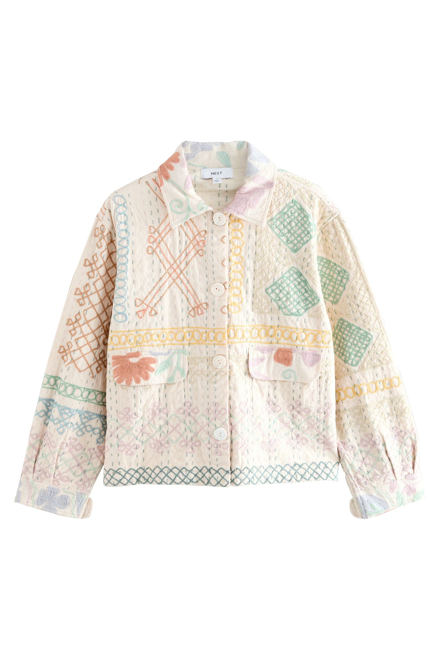 Next Hemdjacke Bestickte Baumwolljacke (1-St)