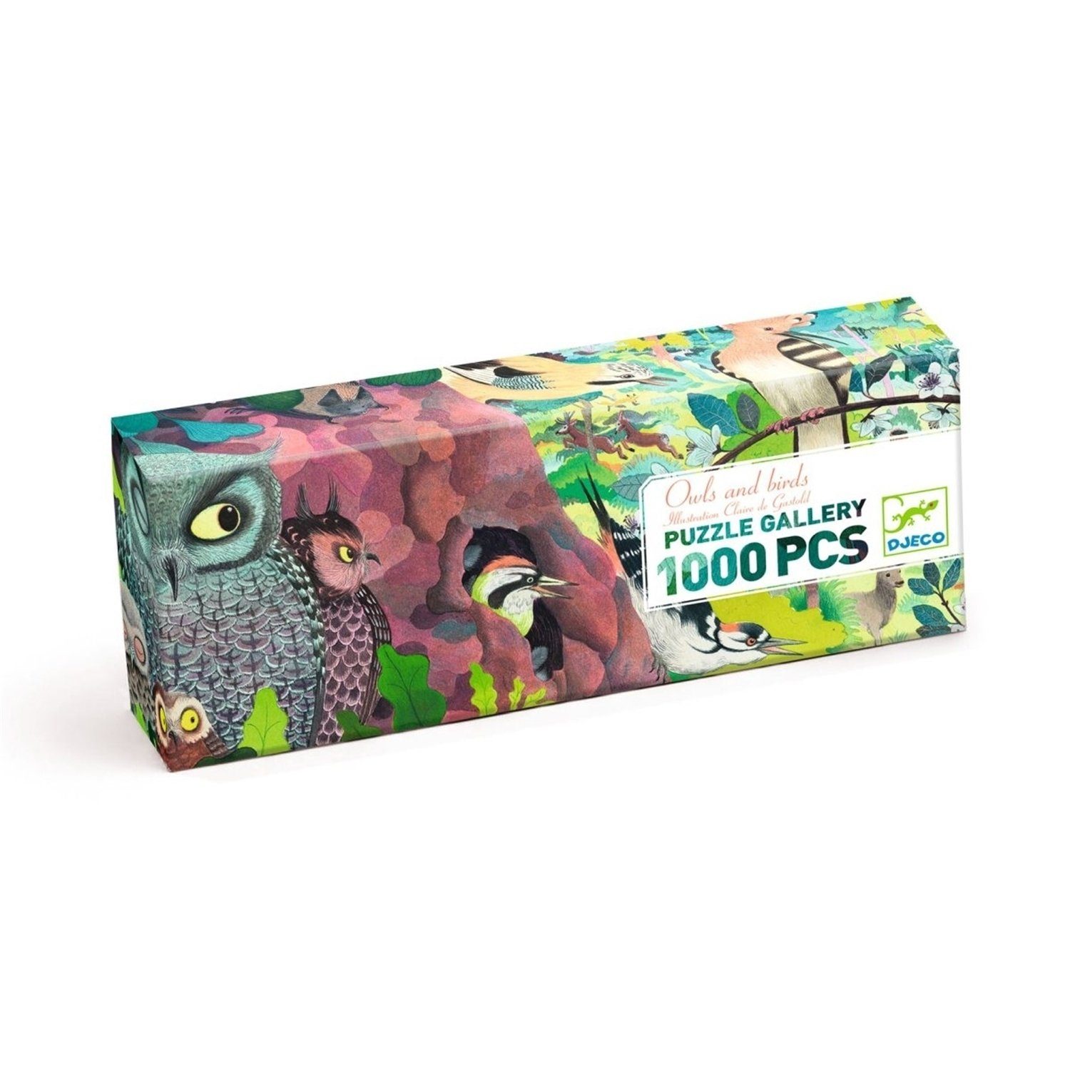 DJECO Puzzle DJ07644 Puzzle Gallerie - Owls und Birds, 1000 Teile, Puzzleteile