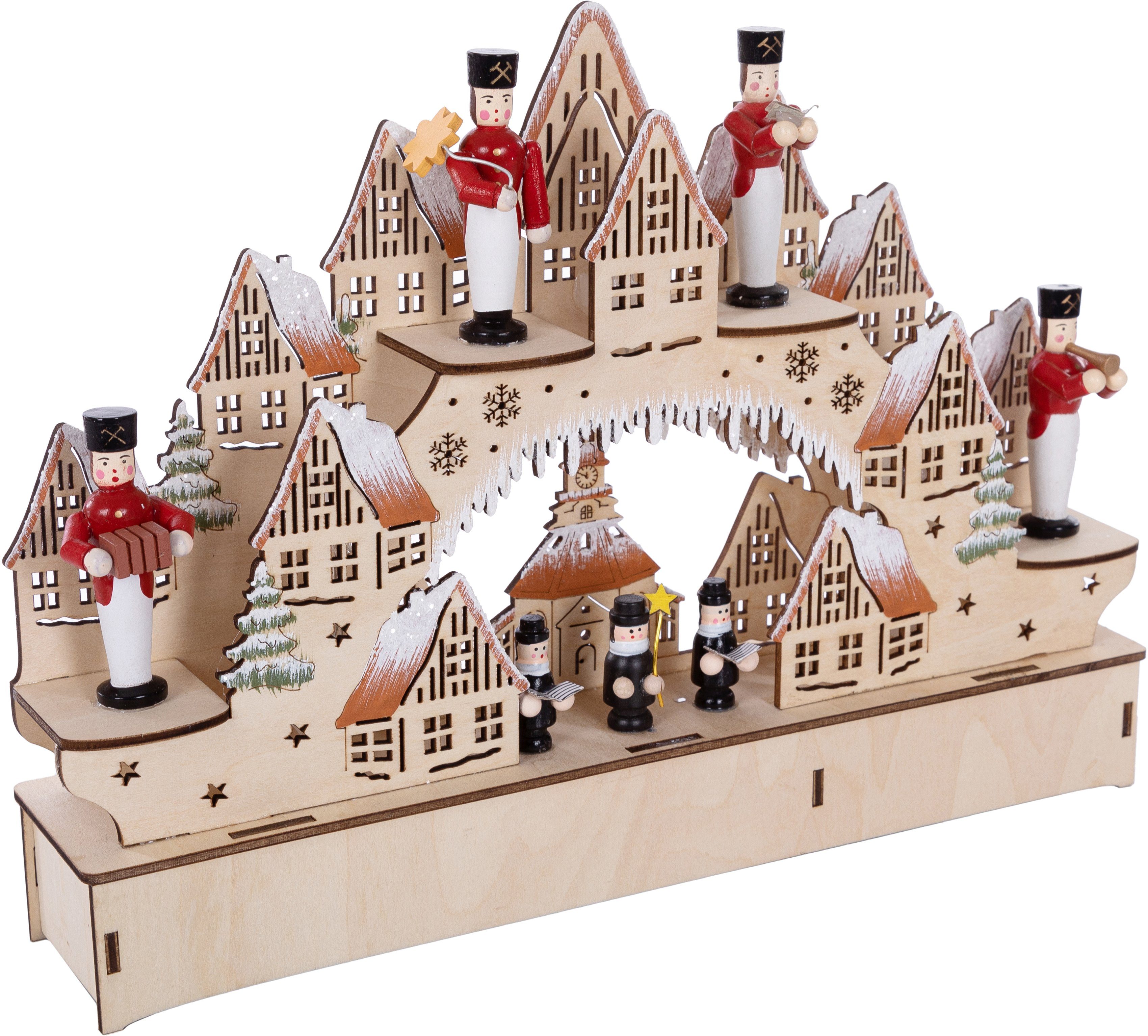 OTTO home LED Schwibbogen Weihnachtsdeko (1-tlg), aus Holz, mit LED Beleuchtung, Höhe ca. 21 cm