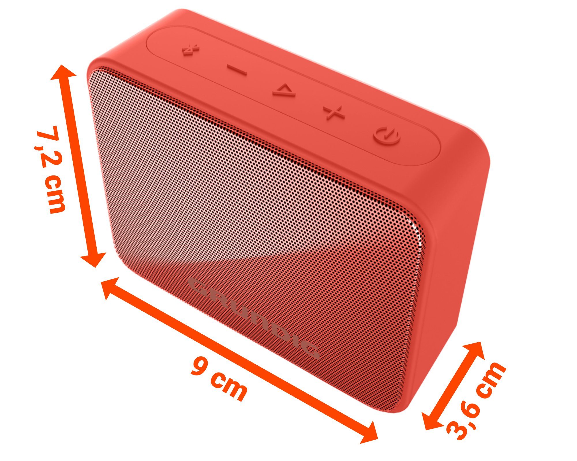 Grundig GBT SOLO Bluetooth-Lautsprecher (Bluetooth, Meter) 30 zu W, Passivradiator, integrierter bis 3.5 IPX5, Rot Reichweite