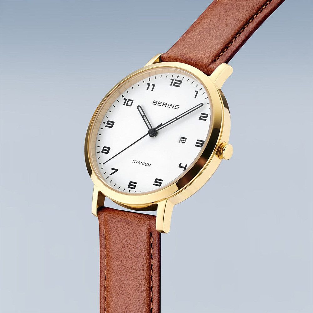 Bering Quarzuhr Bering Titanium gold poliert/gebürstet 18634-534 18634-534, Hochwertiges Produkt mit zeitlosem Design, sorgfältiger Verarbeitung