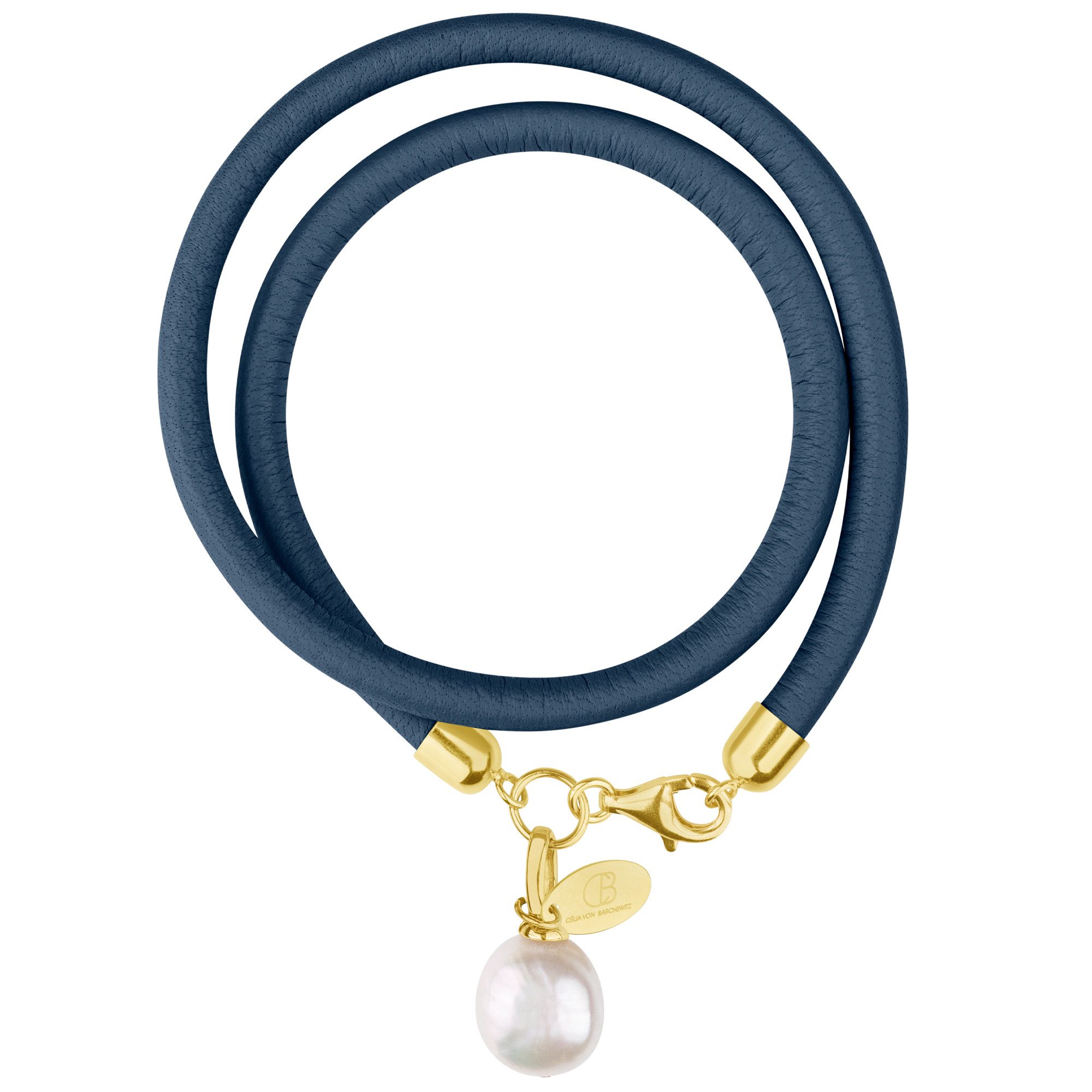 Celia von Barchewitz Wickelarmband NAPPA NOVA, echte Süßwasser-Zuchtperle semi-barocke Form, handgefertigt, 18k