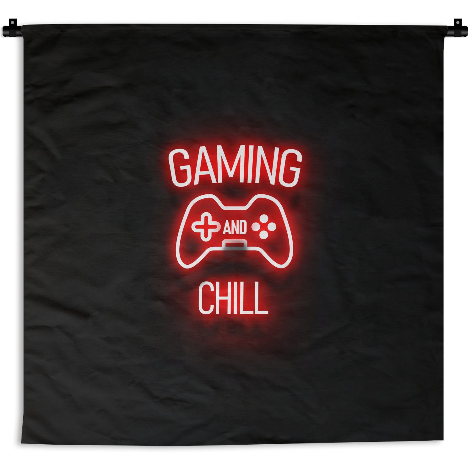 für Neon Wandbehang, Chillen Rot, Kleid, Gaming und Gaming Wohnzimmer, Schlafzimmer, Wanddekoobjekt - - - Kinderzimmer Zitate - MuchoWow Wanddeko