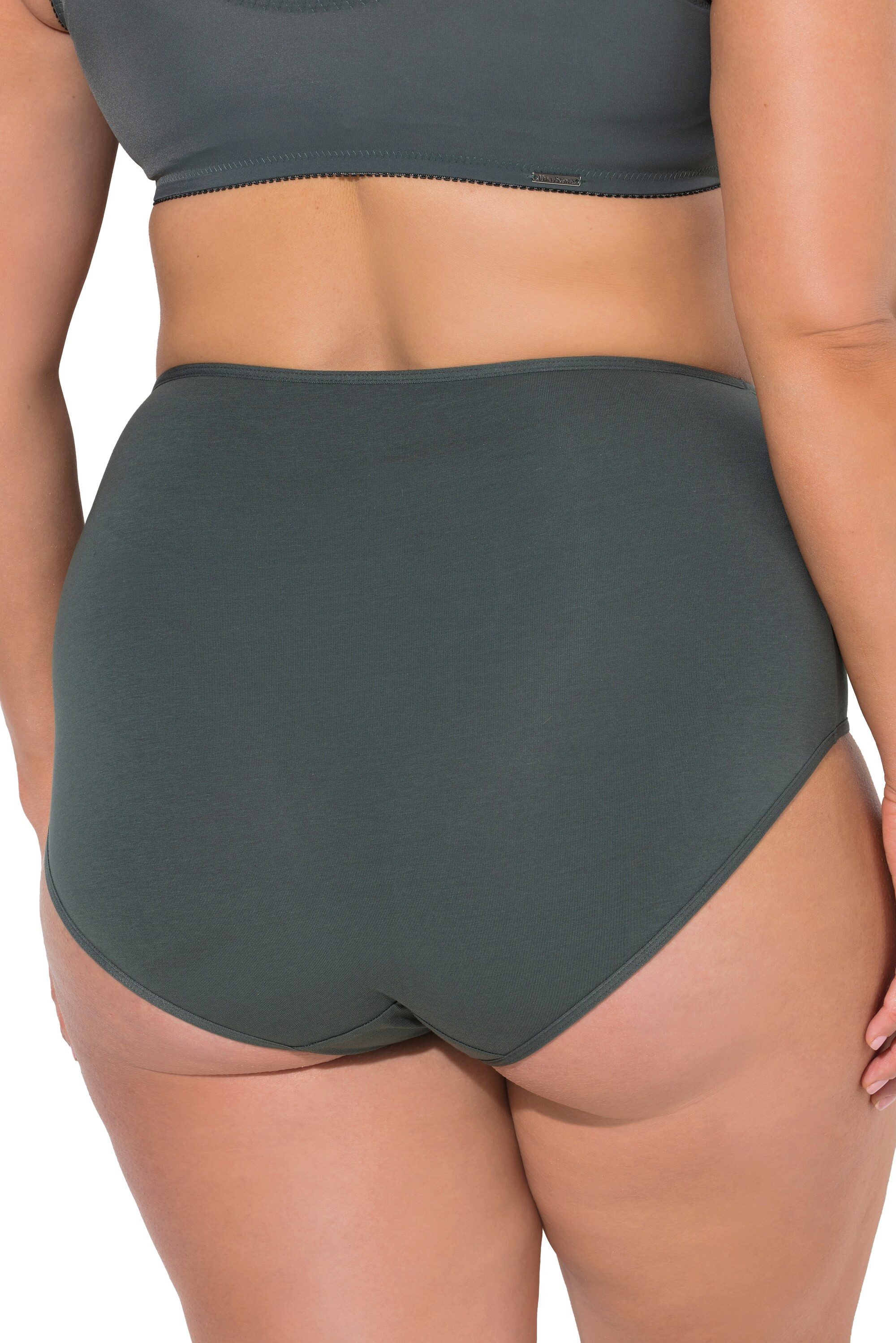 Ulla Popken Slip Maxislips 5er-Pack Blüten/einfarbig
