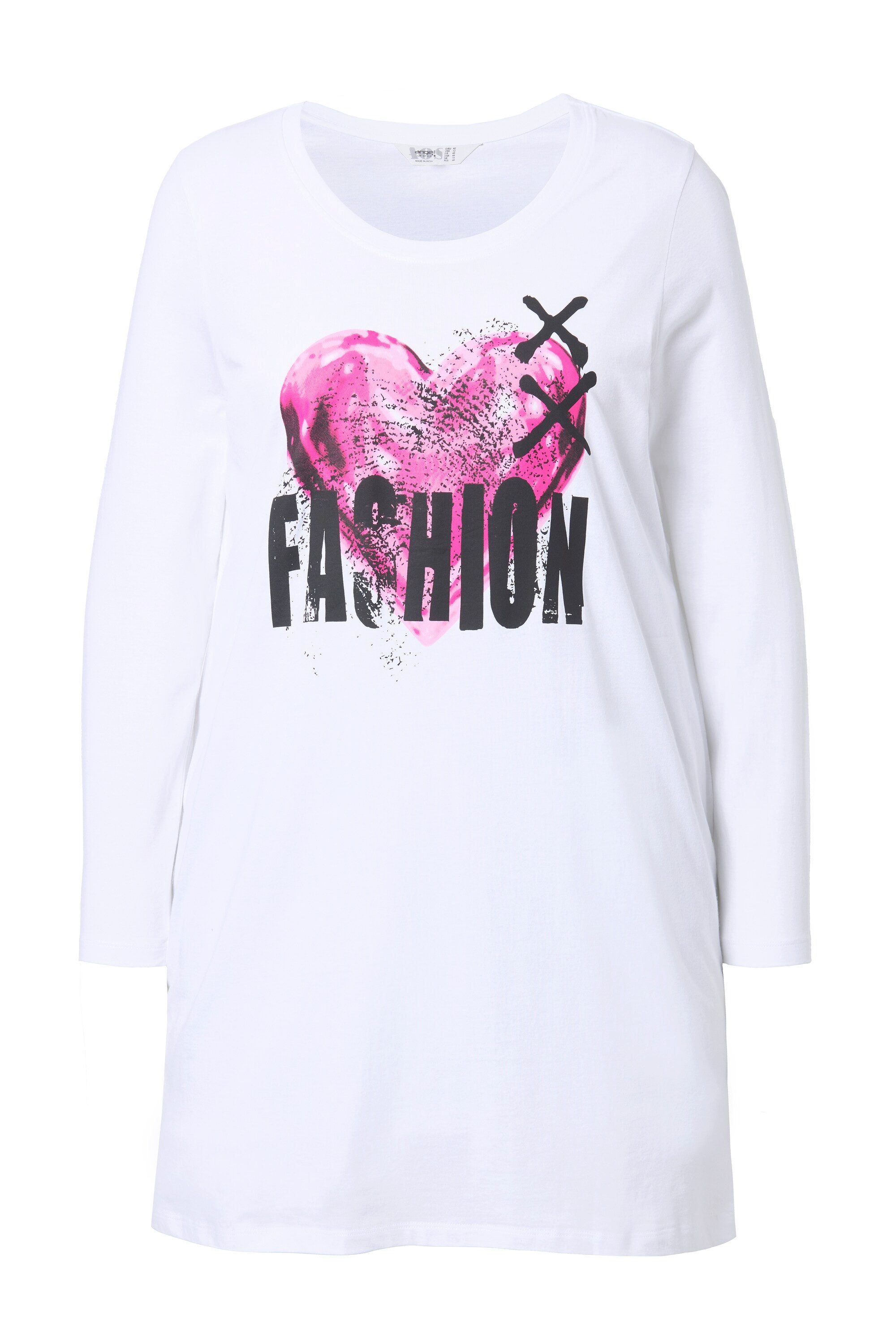 Angel of Style Longshirt T-Shirt A-Linie Herz-Motiv Langarm