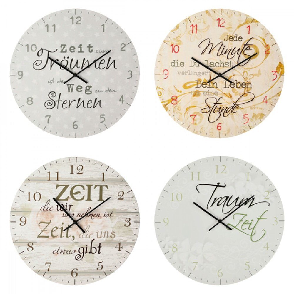 JOKA international Wanduhr »Wanduhr mit Spruch verschiedene Modelle