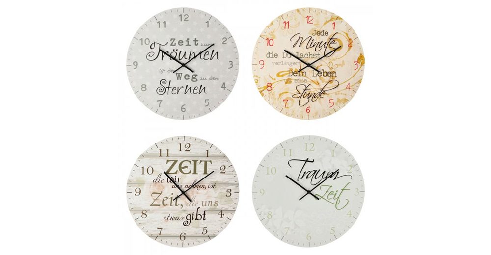 JOKA international Wanduhr »Wanduhr mit Spruch verschiedene Modelle