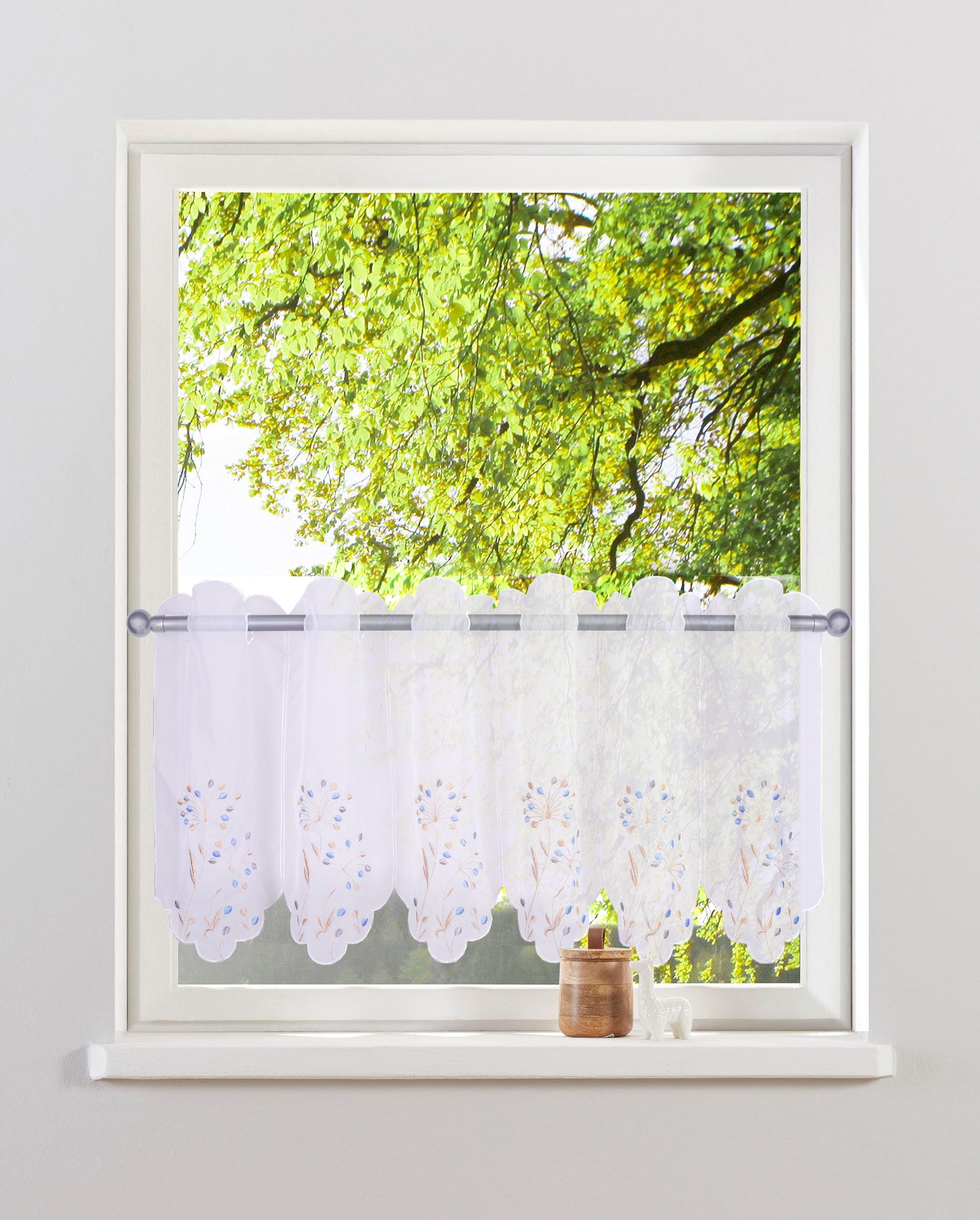Home affaire Scheibengardine Maarle (1 St), Durchzuglöcher, transparent, Po günstig online kaufen