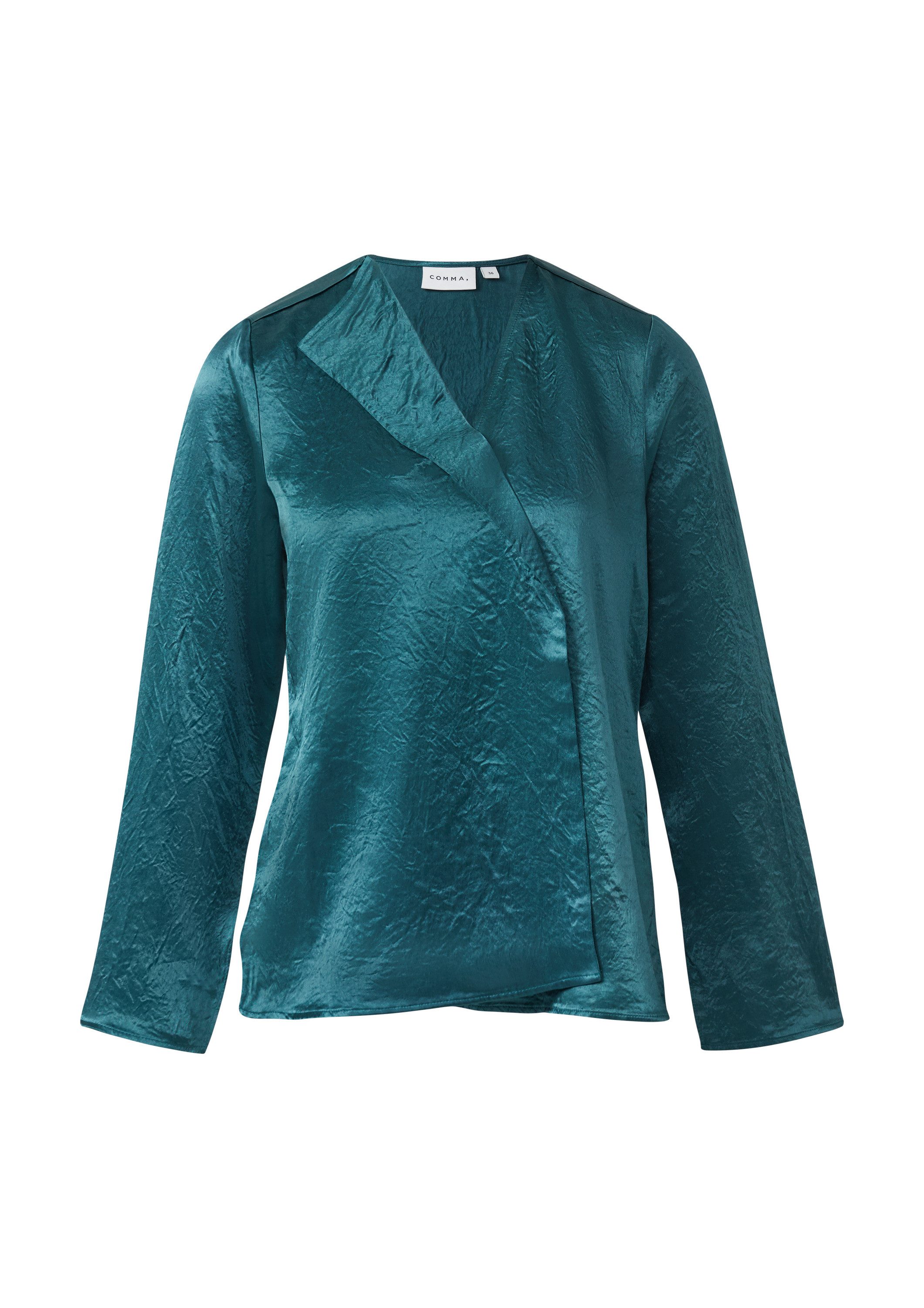 comma Langarmbluse Bluse Feminine Bluse mit raffinierten Details