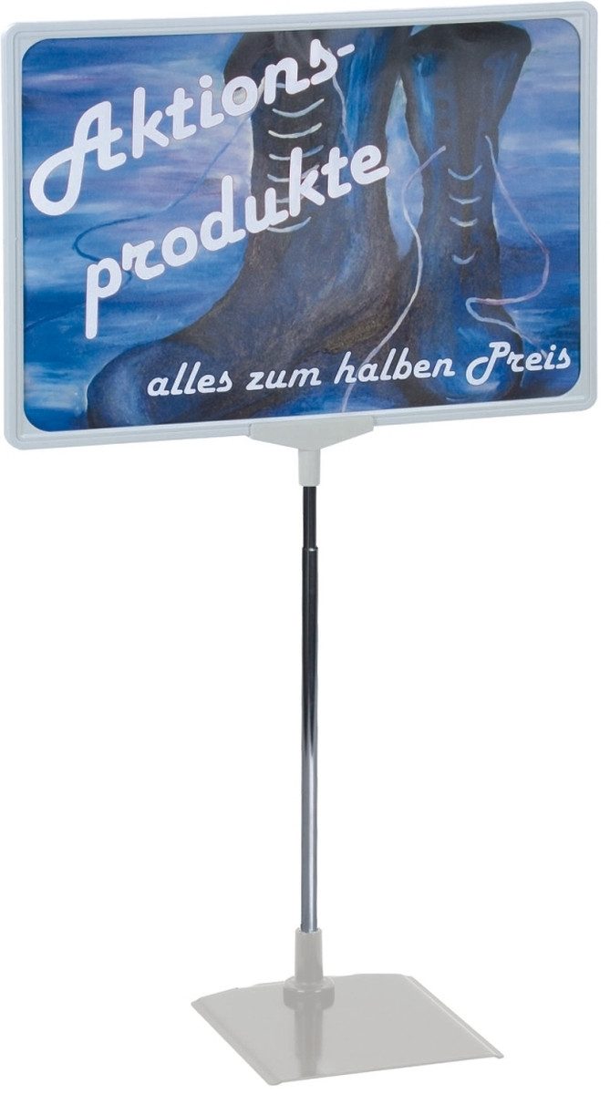 FRANKEN Stehsammler Preisständer DIN A3 grau 32-62 cm Höhe