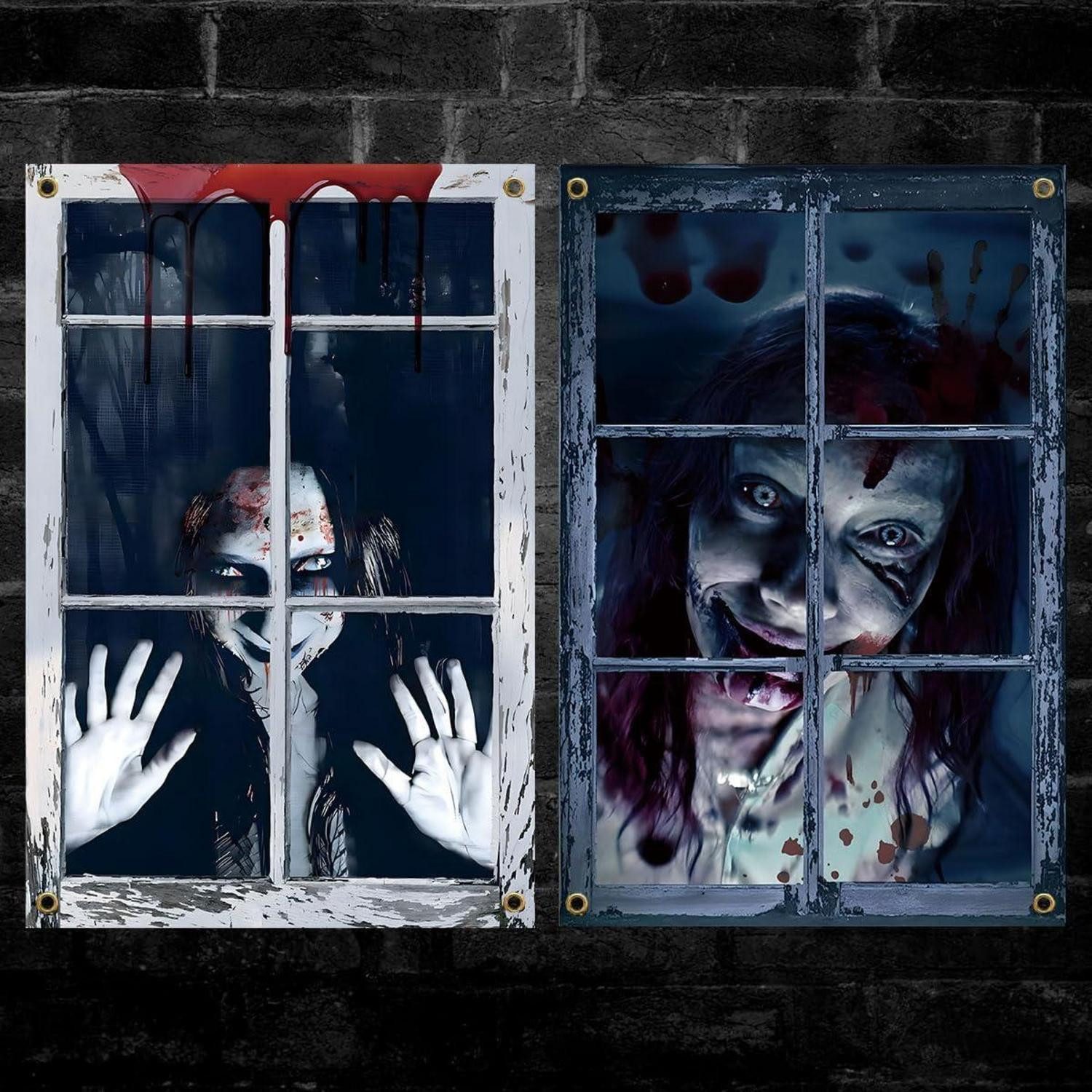 LuxusKollektion Fensterbild Halloween Fensterdeko Geister 2 Stück 81x120cm