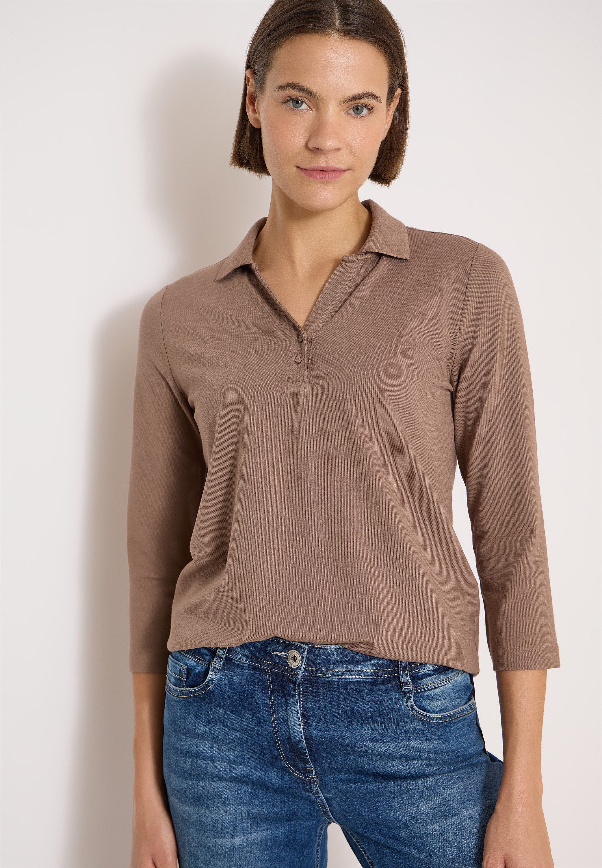 CECIL Poloshirt mit 3/4 Ärmeln