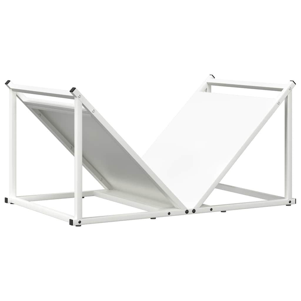 vidaXL Kaminholzregal Brennholzregal Weiß 70x43x34,5 cm Kaltgewalzter Stahl