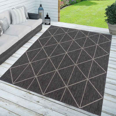 Outdoorteppich In-& Outdoorteppich Wetterfest Terrasse Küche Geometrisch, TT Home, Läufer, Höhe: 4 mm