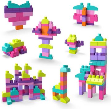 MEGA BLOKS Spielbausteine »Mega Bloks Bausteinebeutel, Groß 80 Teile, pinkfarben«, (80 St)