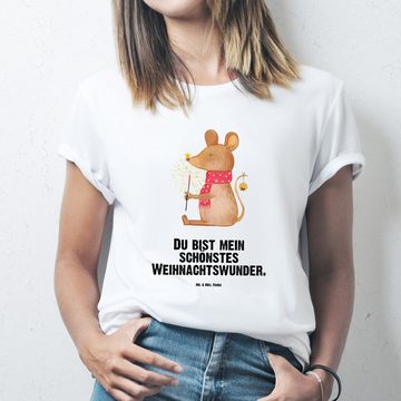 Mr. & Mrs. Panda T-Shirt Maus Weihnachten - Weiß - Geschenk, Wintermotiv, Sprüche, Advent, Wei (1-tlg)