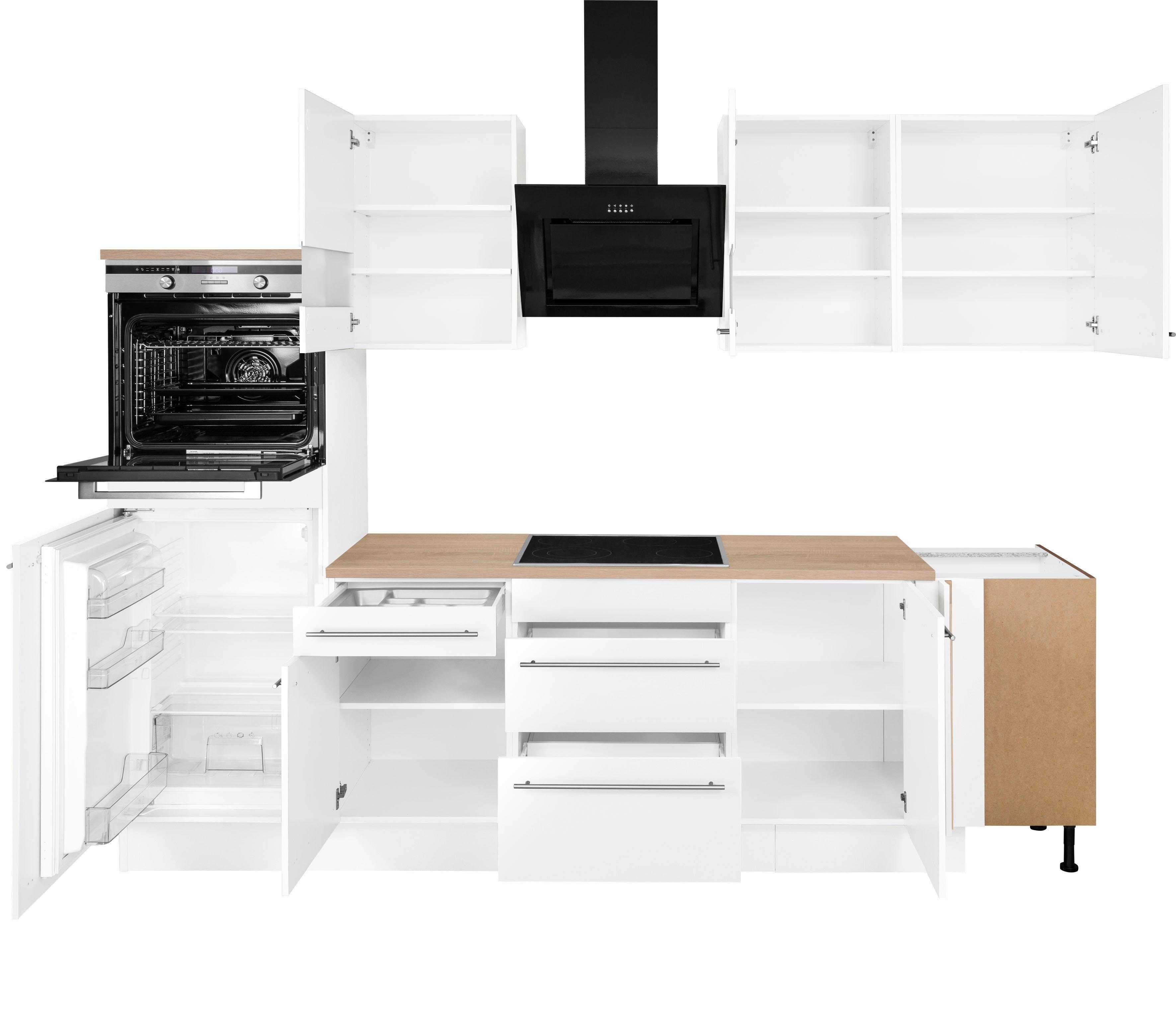 OPTIFIT Winkelküche Bern mit Hanseatic-E-Geräten, Stellbreite 285x175 cm, mit Induktionskochfeld, Soft-Close