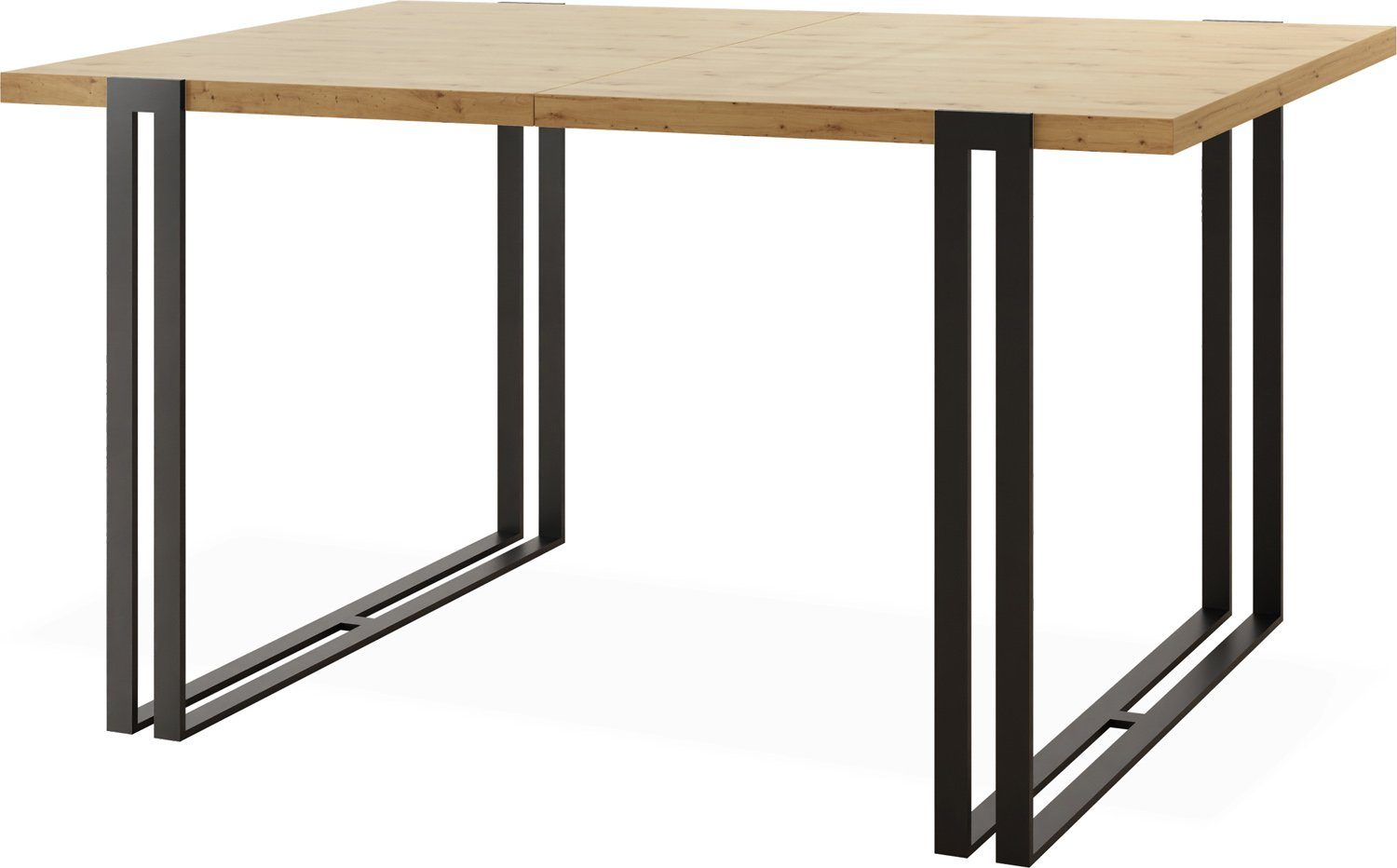 WFL GROUP Esstisch Marco, Tisch im Loft-Stil mit Schwarze Metallbeinen Artisan Eiche