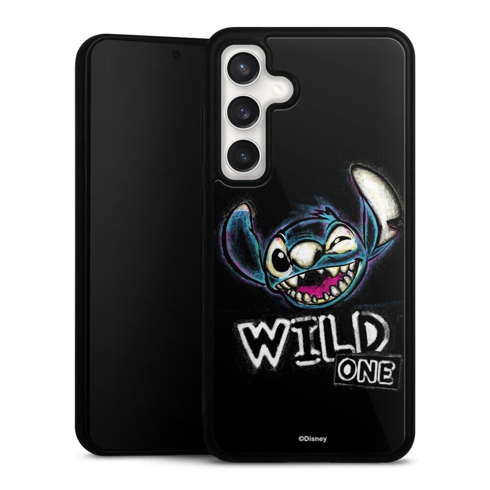 DeinDesign Handyhülle Lilo & Stitch Offizielles Lizenzprodukt Disney Wild One Stitch, Samsung Galaxy S24 FE 5G Gallery Case Glas Hülle