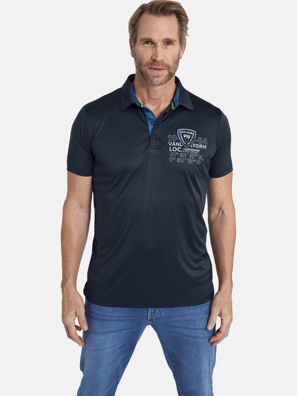 Jan Vanderstorm Poloshirt TEPPO schnell trocknendes Material