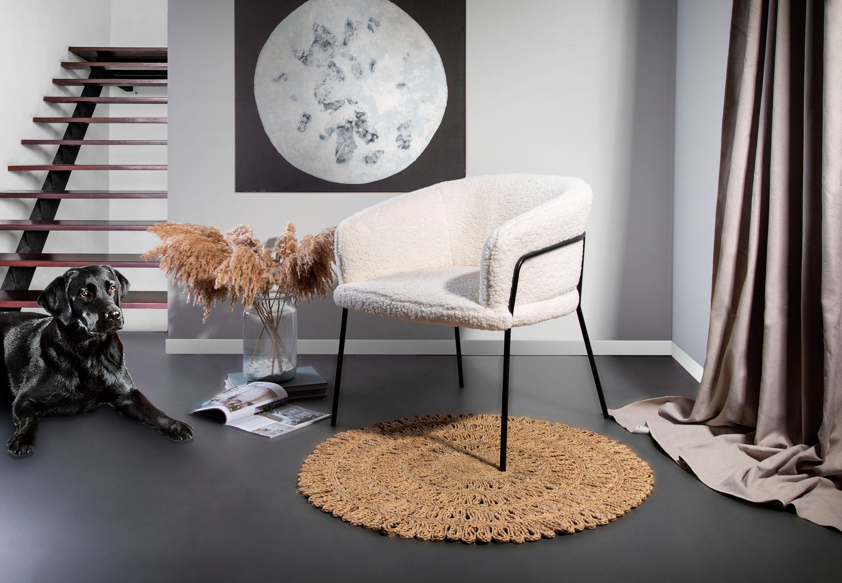 Gutmann Factory Sessel Winchester, mit modernem Teddyfell Bezug | Loungesessel