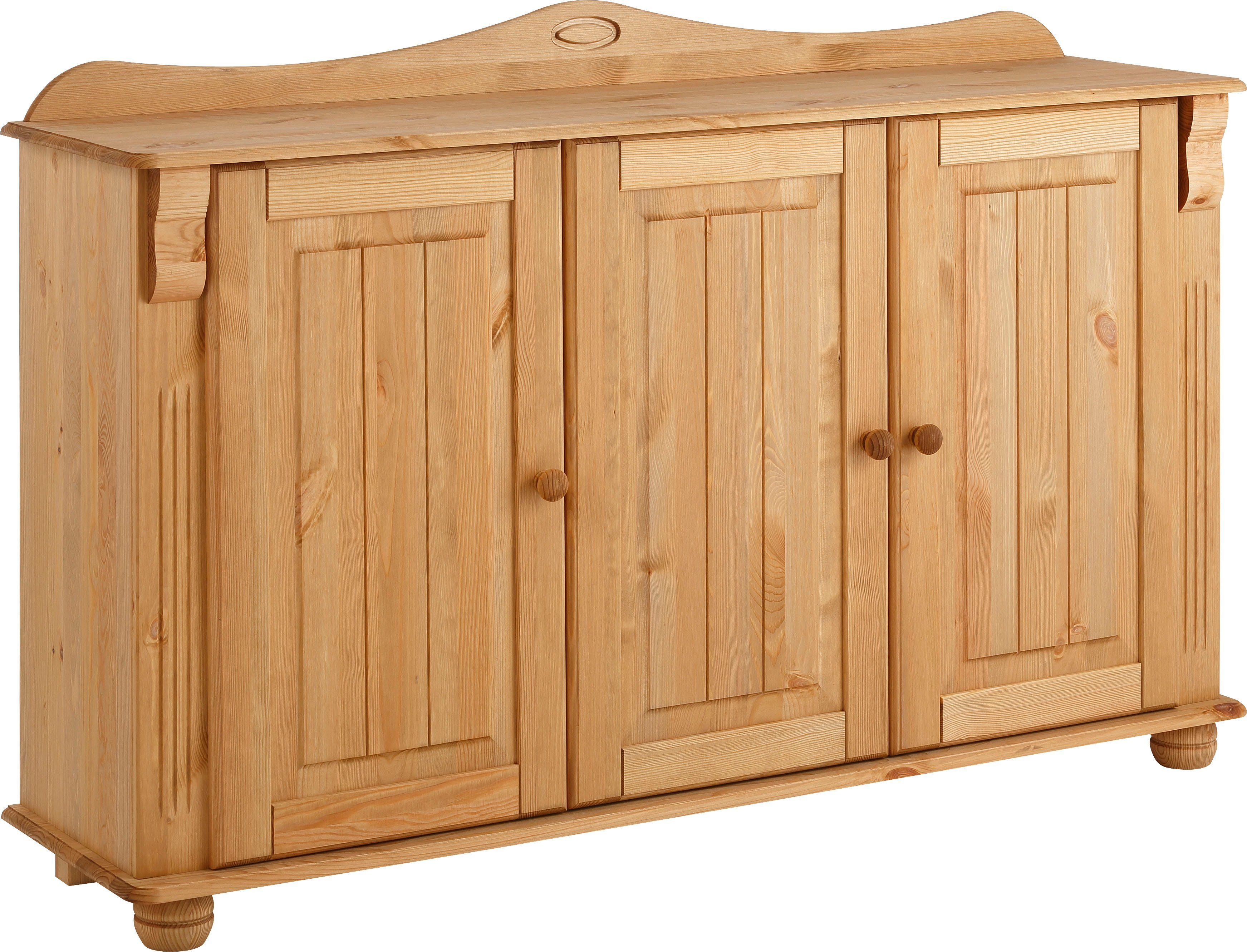 Home affaire Sideboard Adele, Kommode, 3-türig, Breite 130 cm, aus massiver Kiefer, FSC®