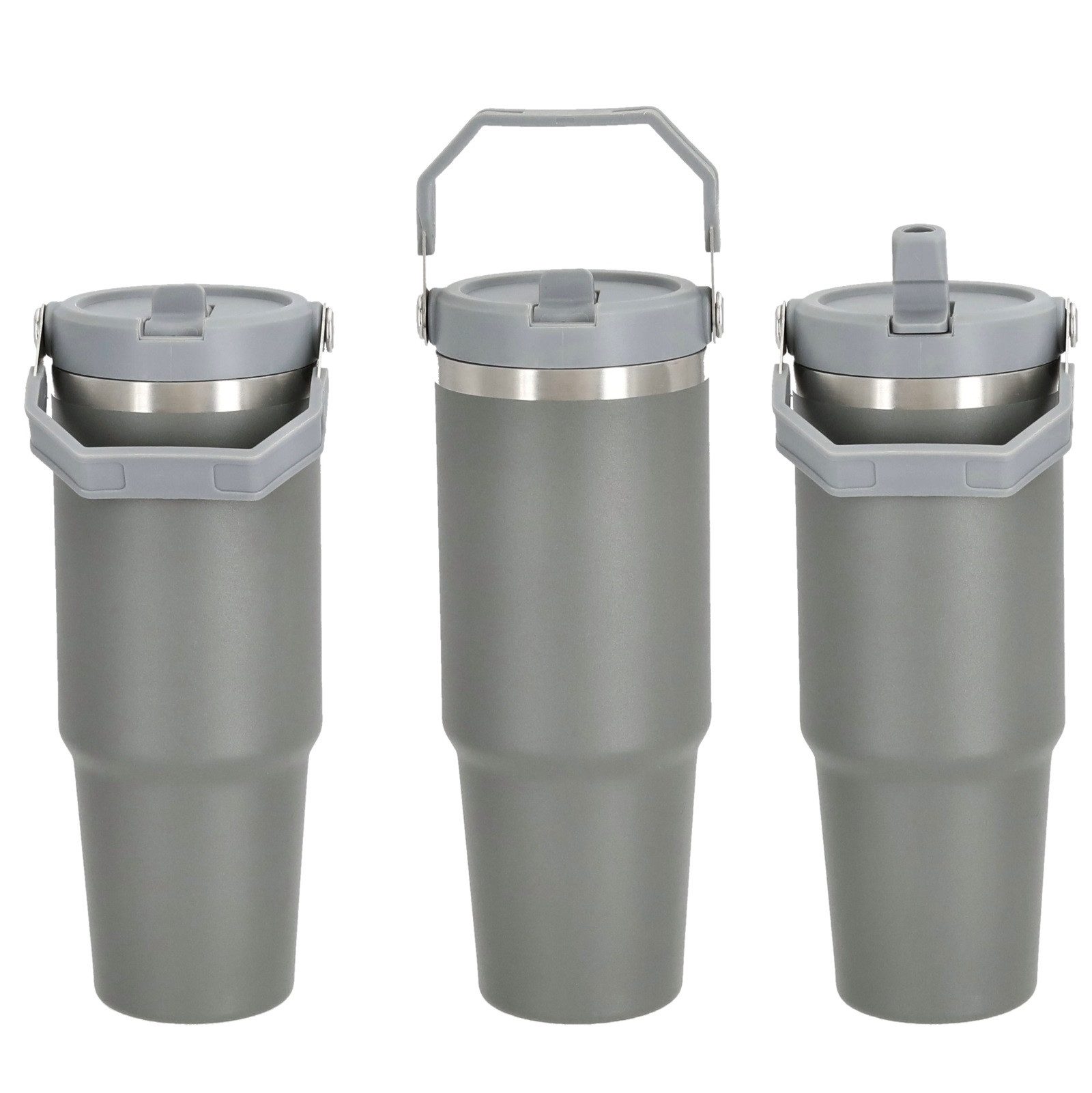 HAC24 Thermoflasche Thermobecher Isolierbecher Thermo Trinkbecher Thermosflasche, aus Edelstahl 0,9l, mit ausklappbaren Strohhalm
