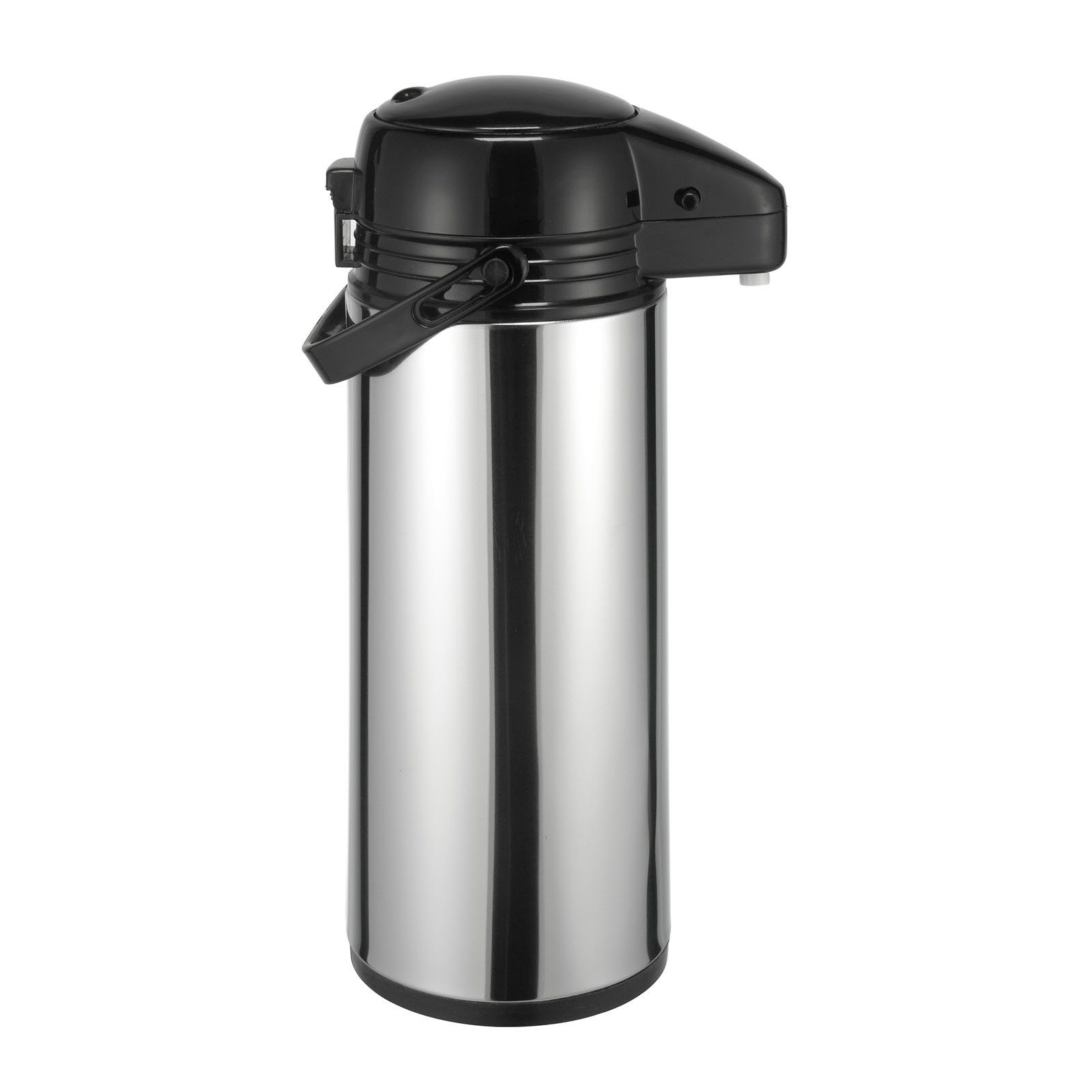 HAC24 Pump-Isolierkanne Thermoskanne Kaffeekanne Isolierkanne Teekanne Thermo Kaffee Tee Kanne Airpot Pumpkanne, 1,9 l, Edelstahl, Mit Pumpmechanismus & Tragegriff