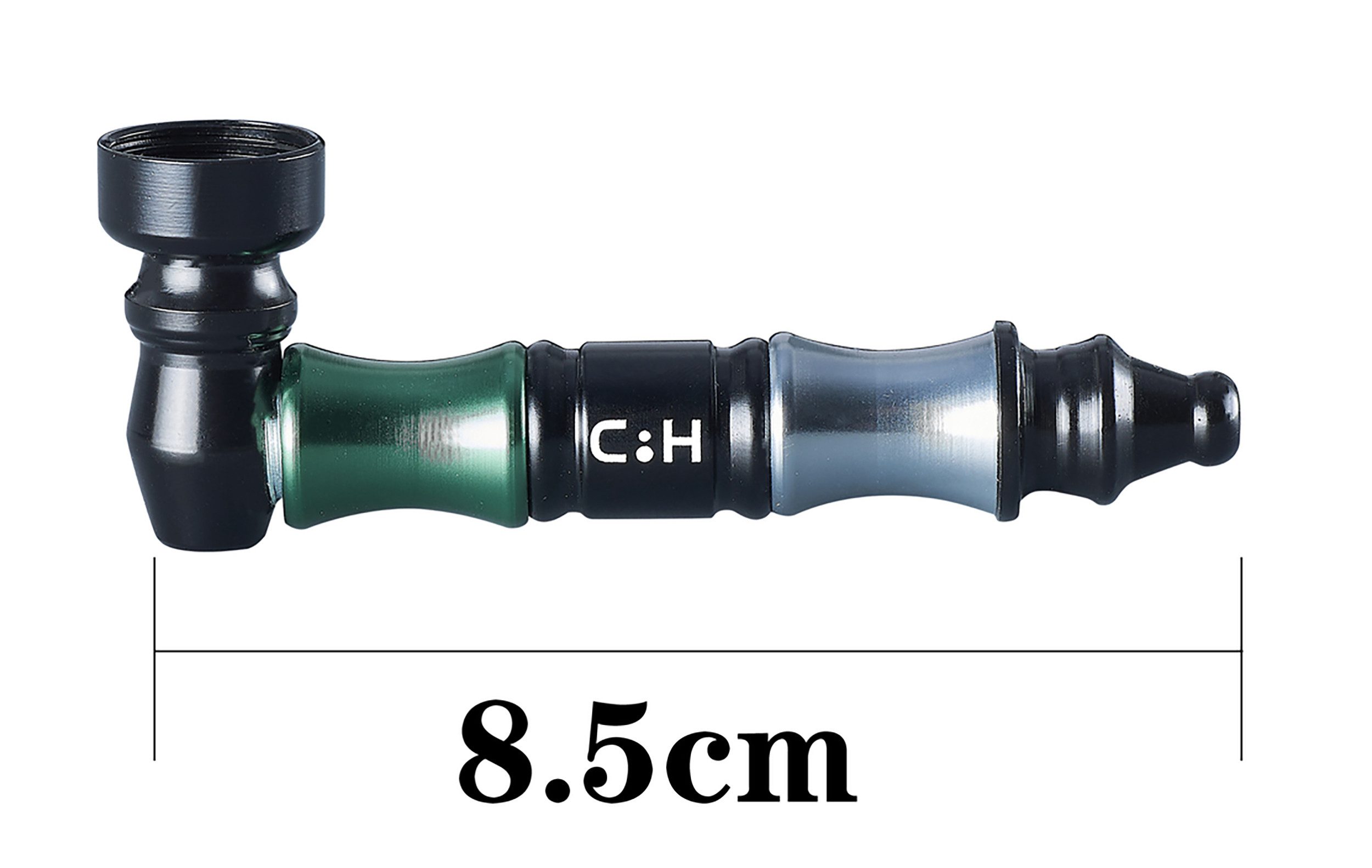 CHAMP HIGH Handpfeife Mini PFEIFE mit Steckkopf Sieb 8,5cm aus Metall Dreifarbig 86, Tabakpfeife Tabak Pipe