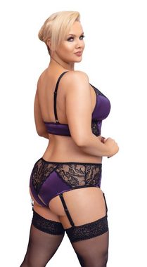 Cottelli Collection Set: Bralette-BH BH Set lila/schwarz 4XL (2-tlg., mit Slip) Strapse abnehmbar