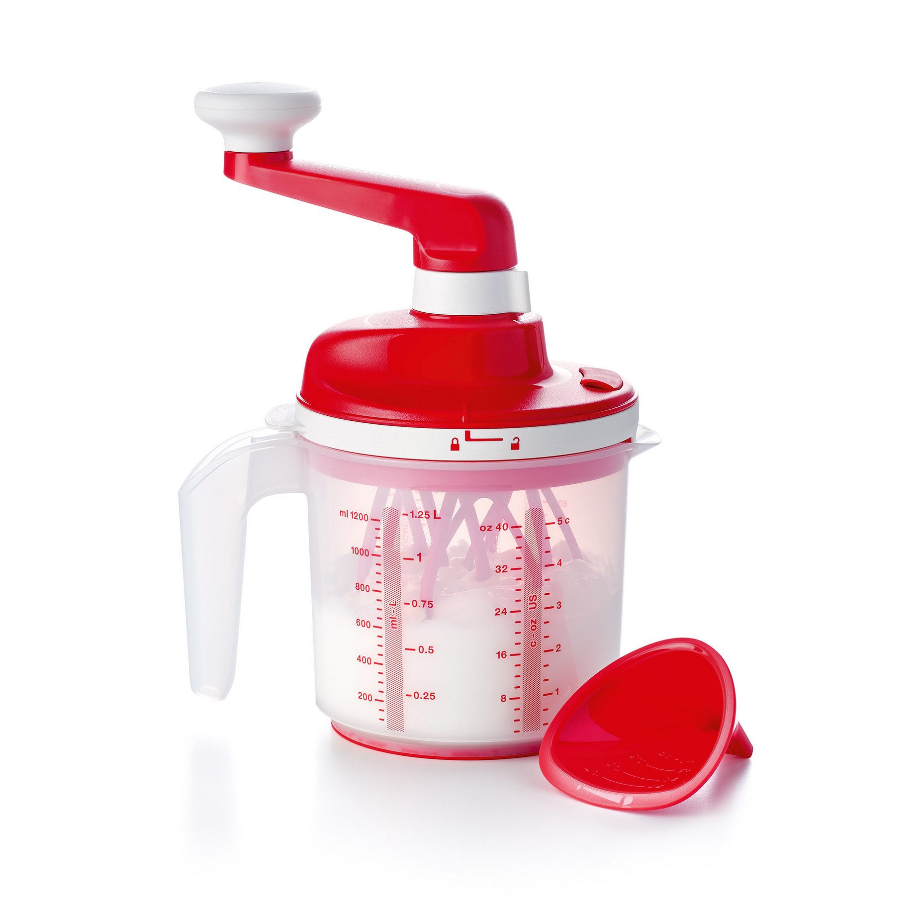 TUPPERWARE Handmixer Tupperware Chef Easy Mixx rot-weiß Sahne Eiweiß Schlagen