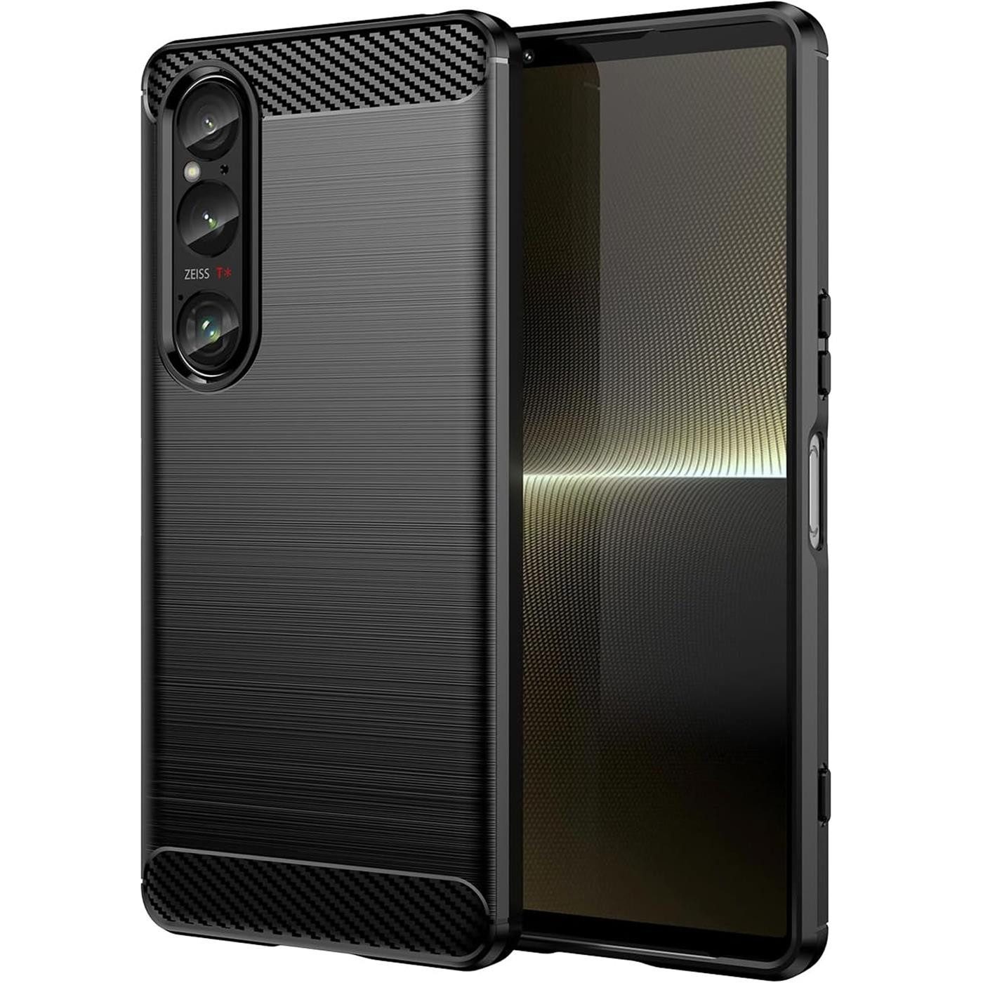 CoolGadget Handyhülle Carbon Handy Hülle für Sony Xperia 1 VI 6,5 Zoll, robuste Telefonhülle Case Schutzhülle für Sony Xperia 1 VI 2024 Hülle