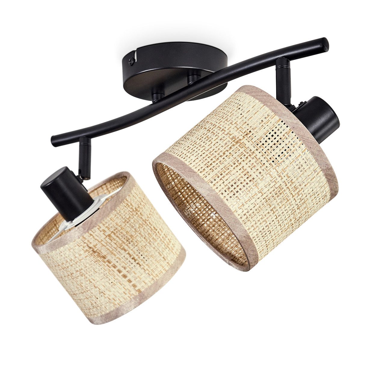 hofstein Deckenleuchte Boho-Style Deckenlampe a. Metall/Papiergeflecht günstig online kaufen