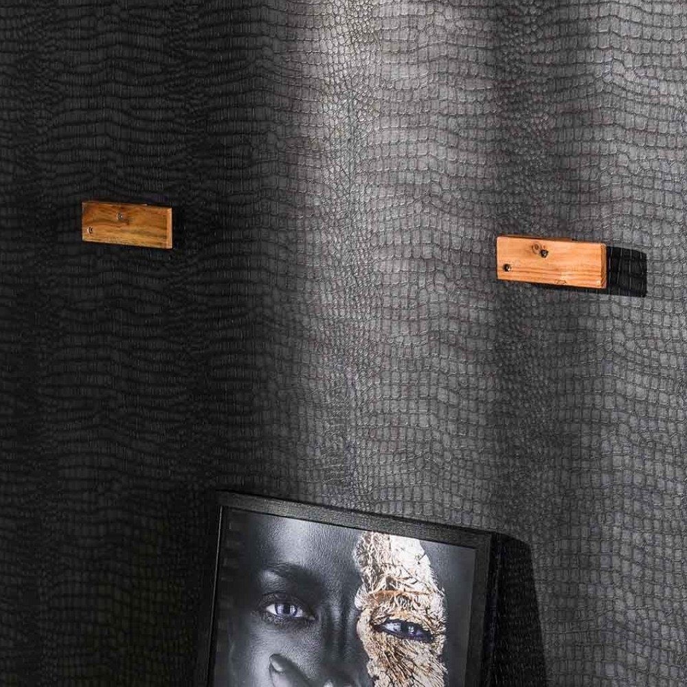 Akazienholz Wandregal Regal 80x1500x250mm, Möbel Leslie aus RINGO-Living Natur-dunkel in