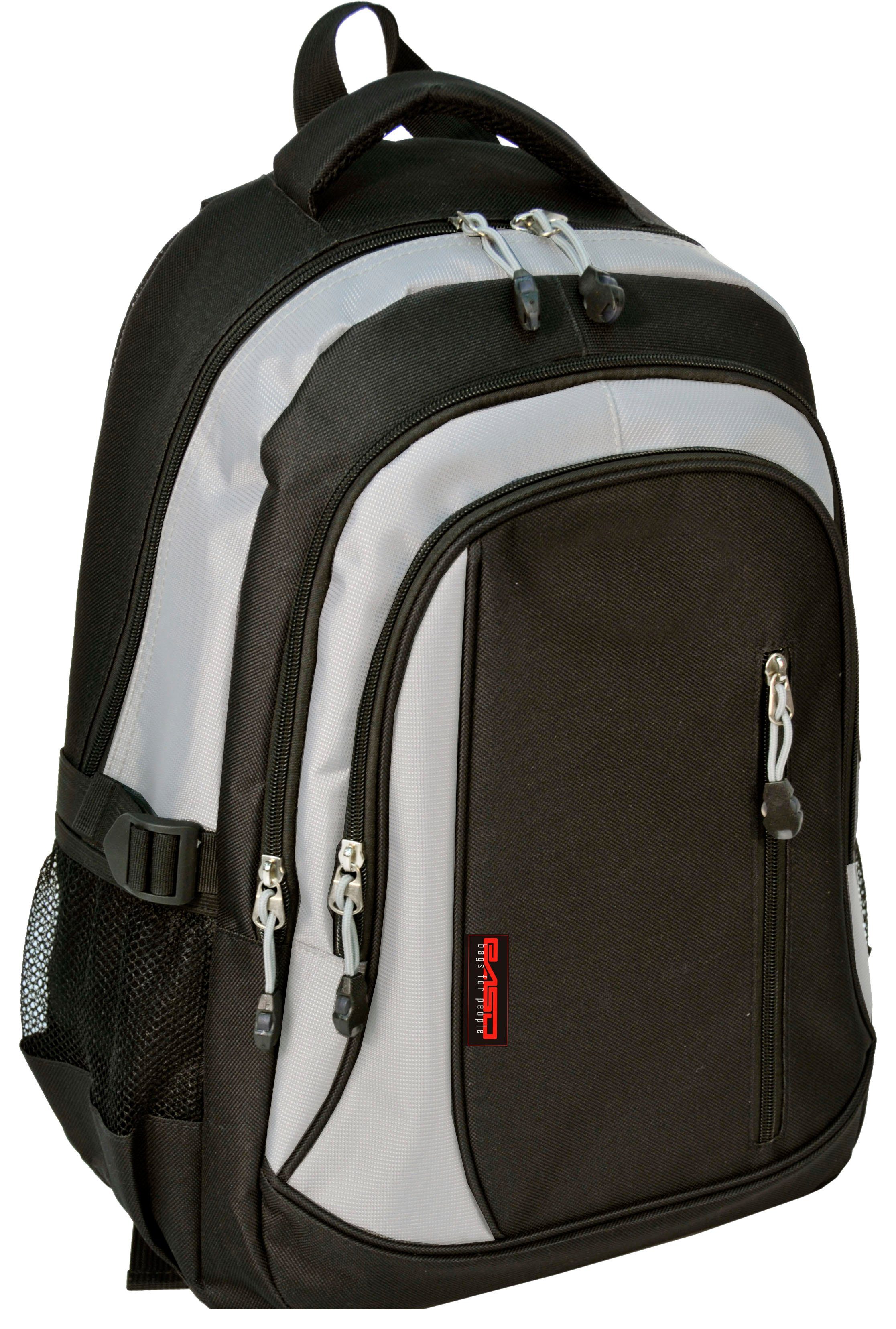 PASO Schulrucksack in schwarz/grau