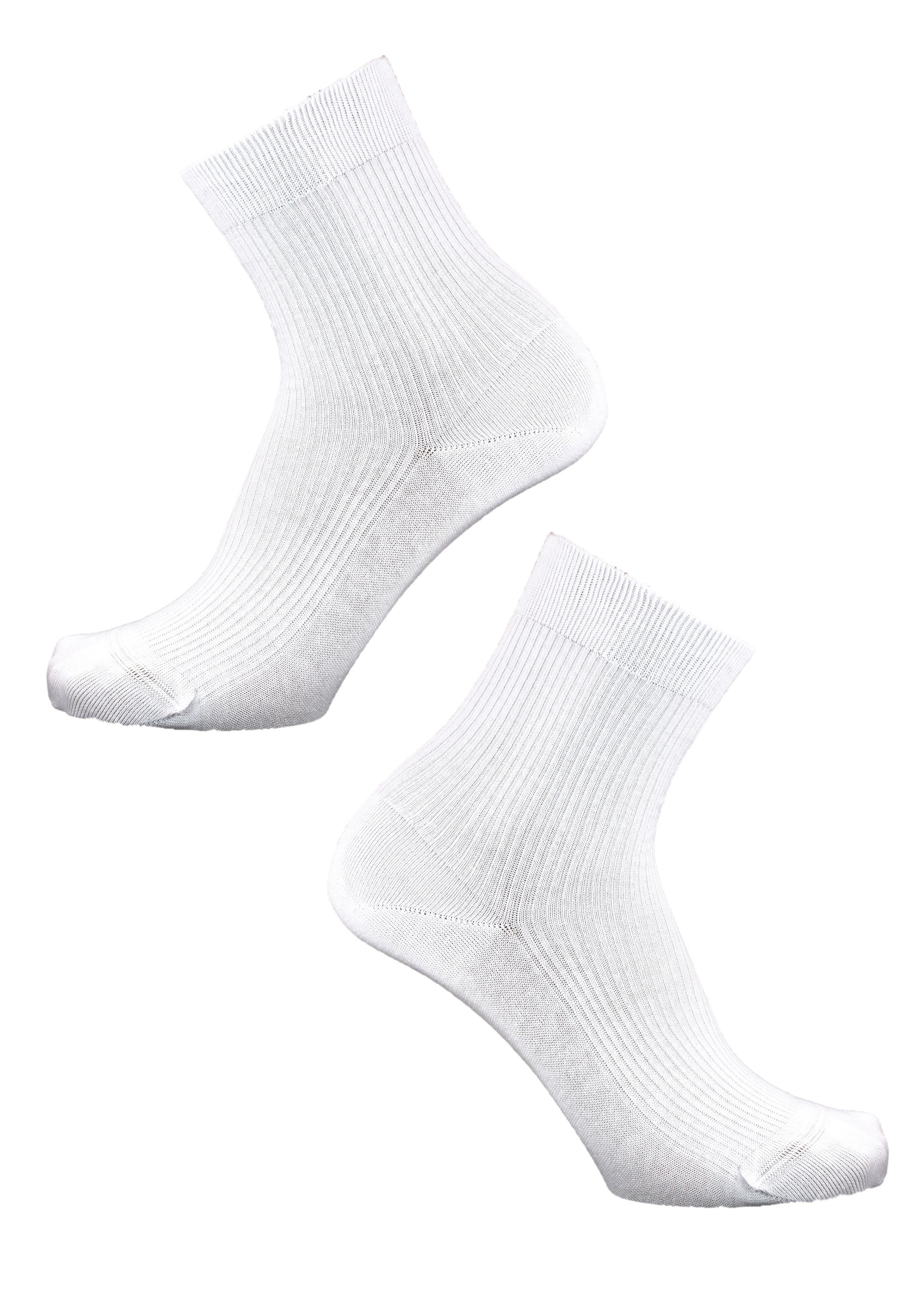 Rogo Socken Rippstruktur (5-Paar) im weiß Pack 5er