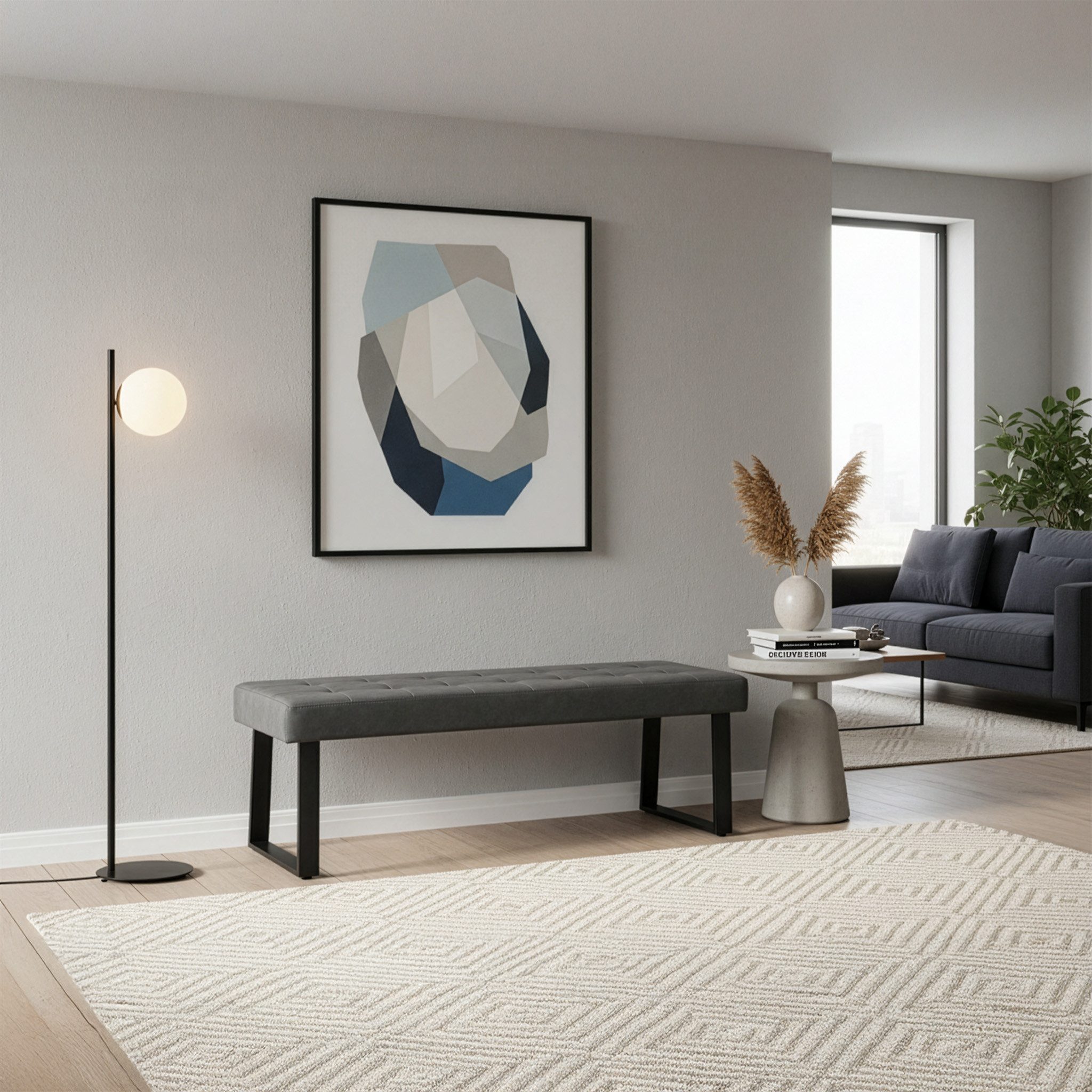 B&D home Essbank SIGFRID (1-St), gepolstert, Metallgestell, mit/ohne Rückenlehne, in 100/120/140/160cm