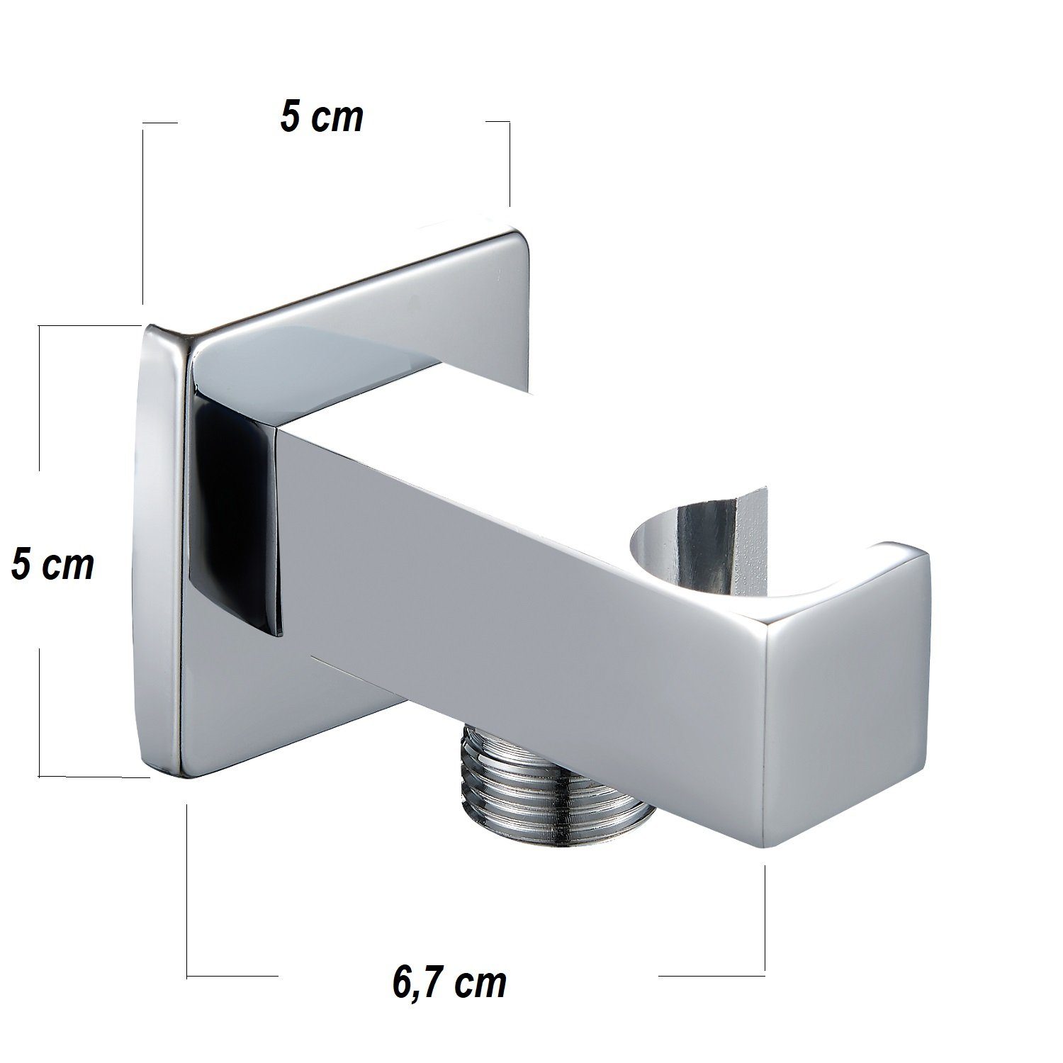 Sanixa Handbrause Wandanschluss Bogen chrom Dusche Anschluss für Brauseschlauch, (1-tlg., Wasserauslass eckig quadratisch), Wandanschluss-Bogen Dusche Anschluss Brauseschlauch Schlauchanschluss